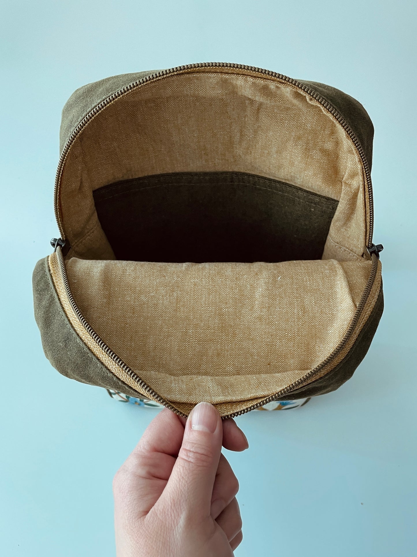 Waxed Canvas Sling Backpack, Olive Green