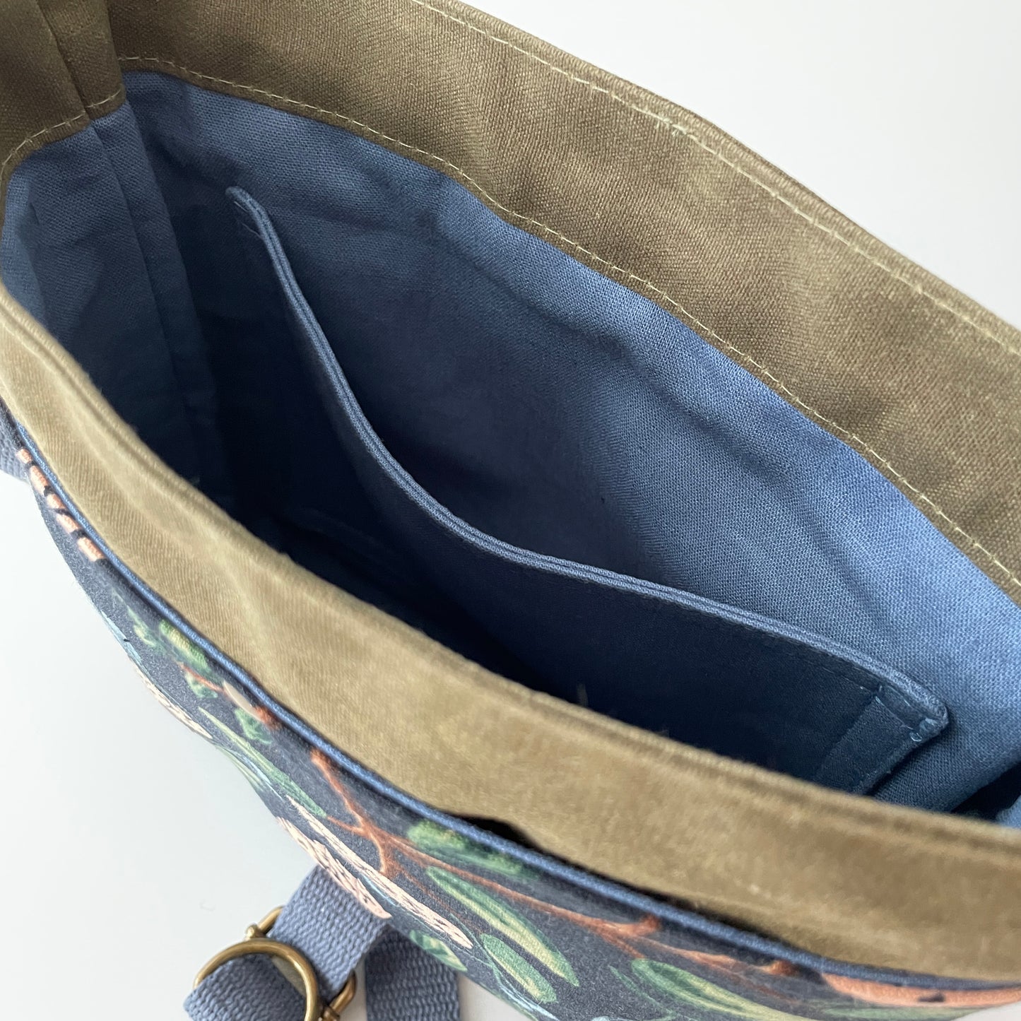 Small Canvas Satchel, Peonies