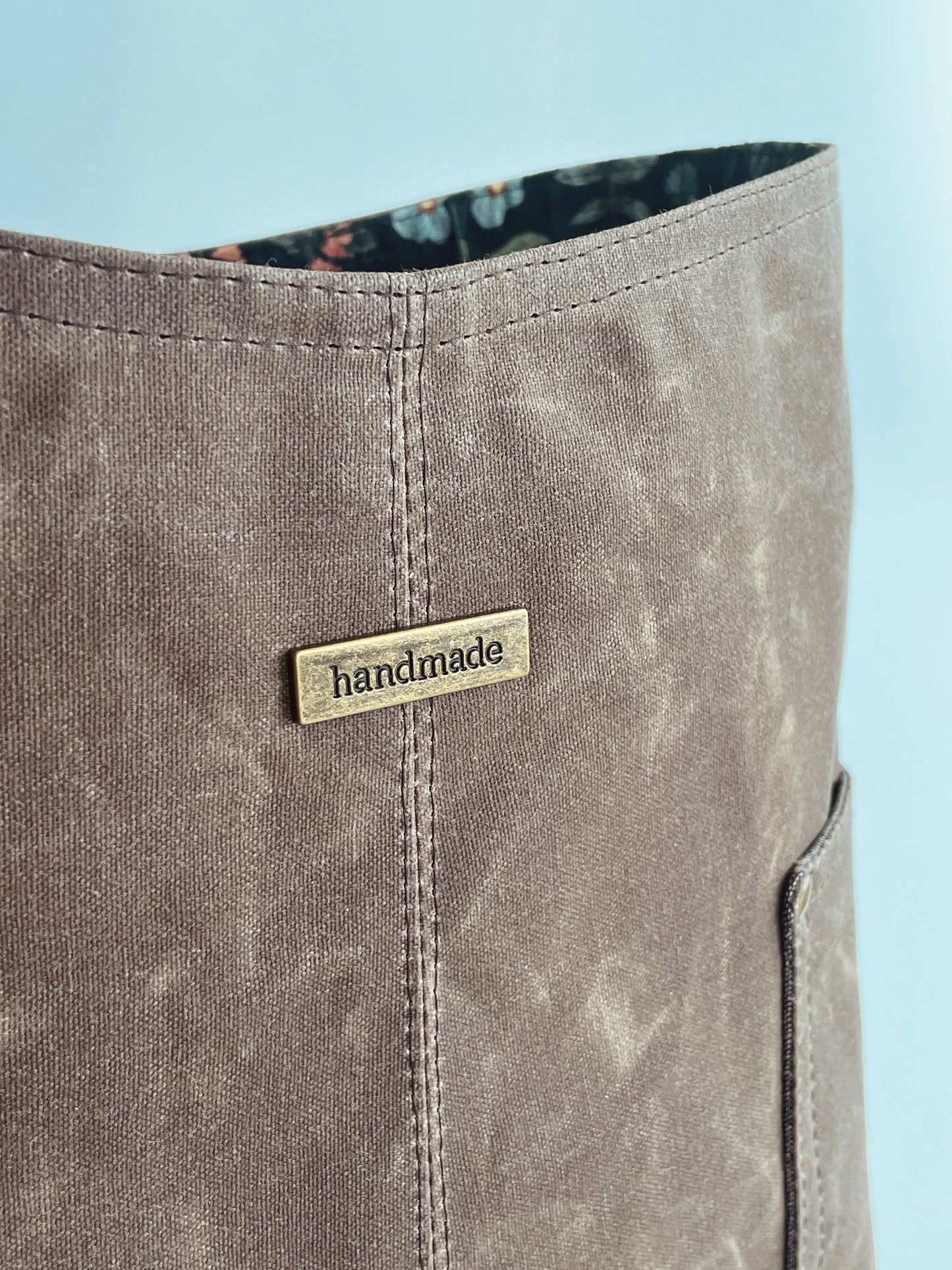 Waxed Canvas Crossbody Bag, Dark Oak