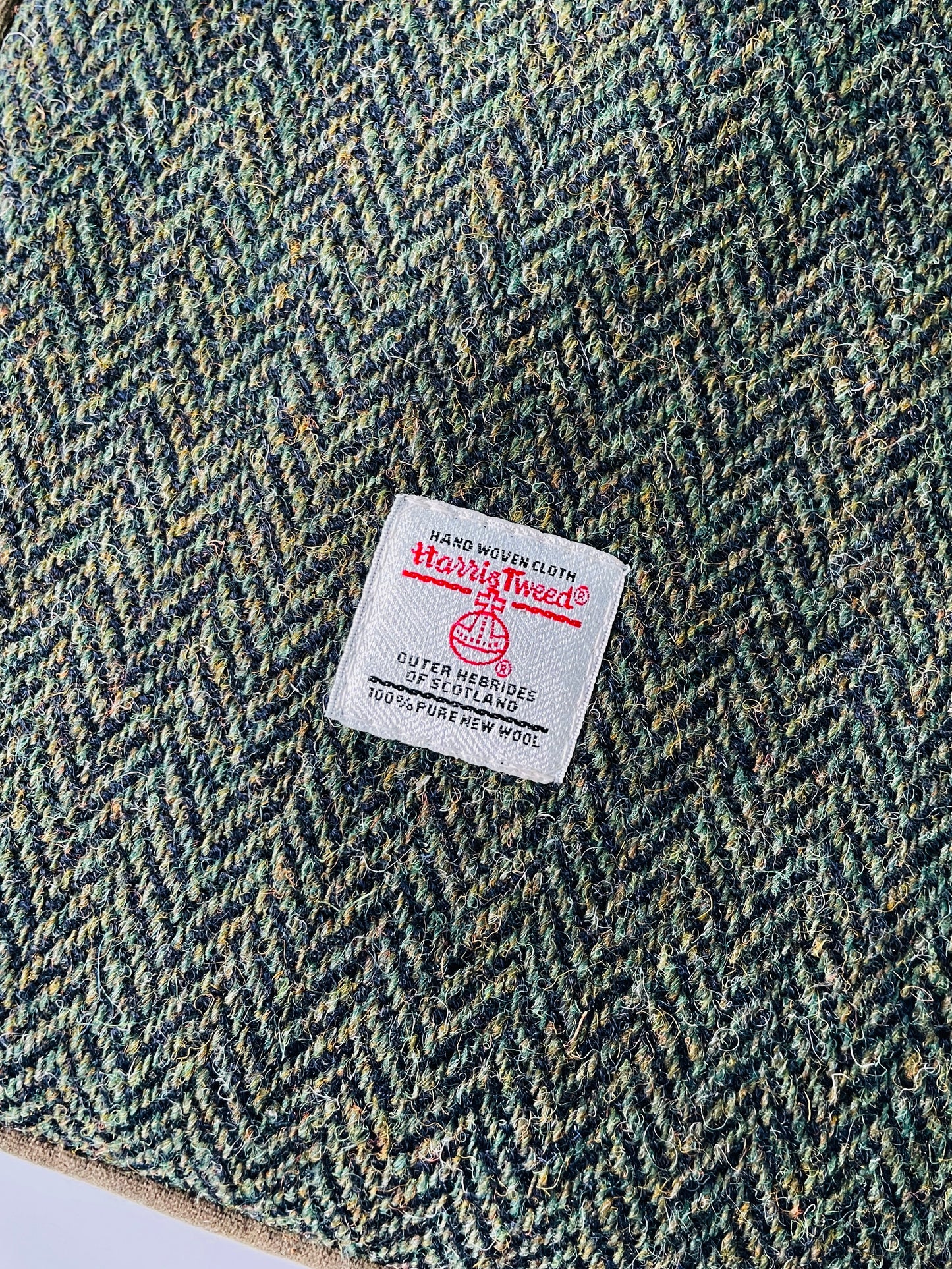 Harris Tweed Sling Backpack, Hunter Green Herringbone