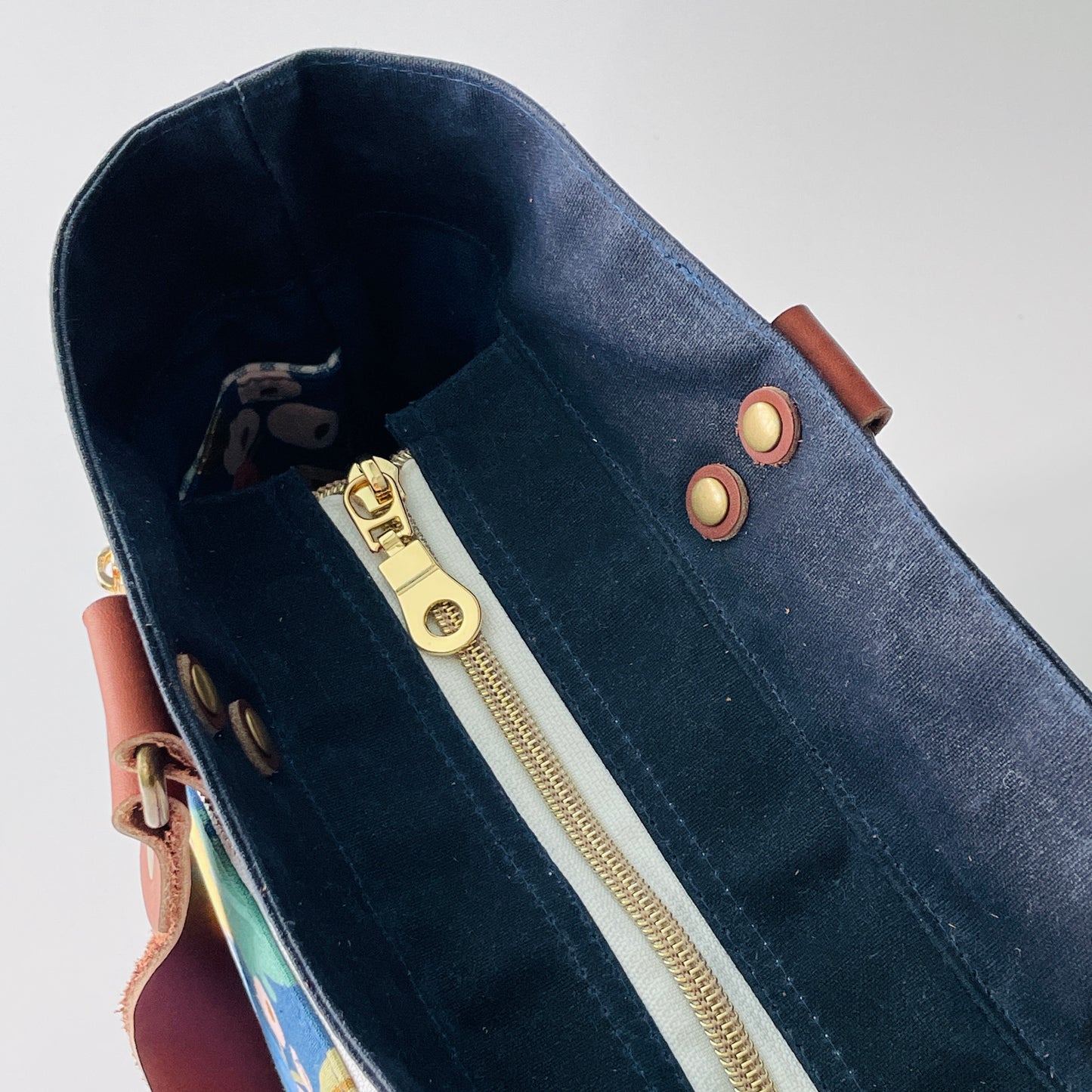 SAMPLE SALE Waxed Canvas Handbag, Rifle Paper Floral