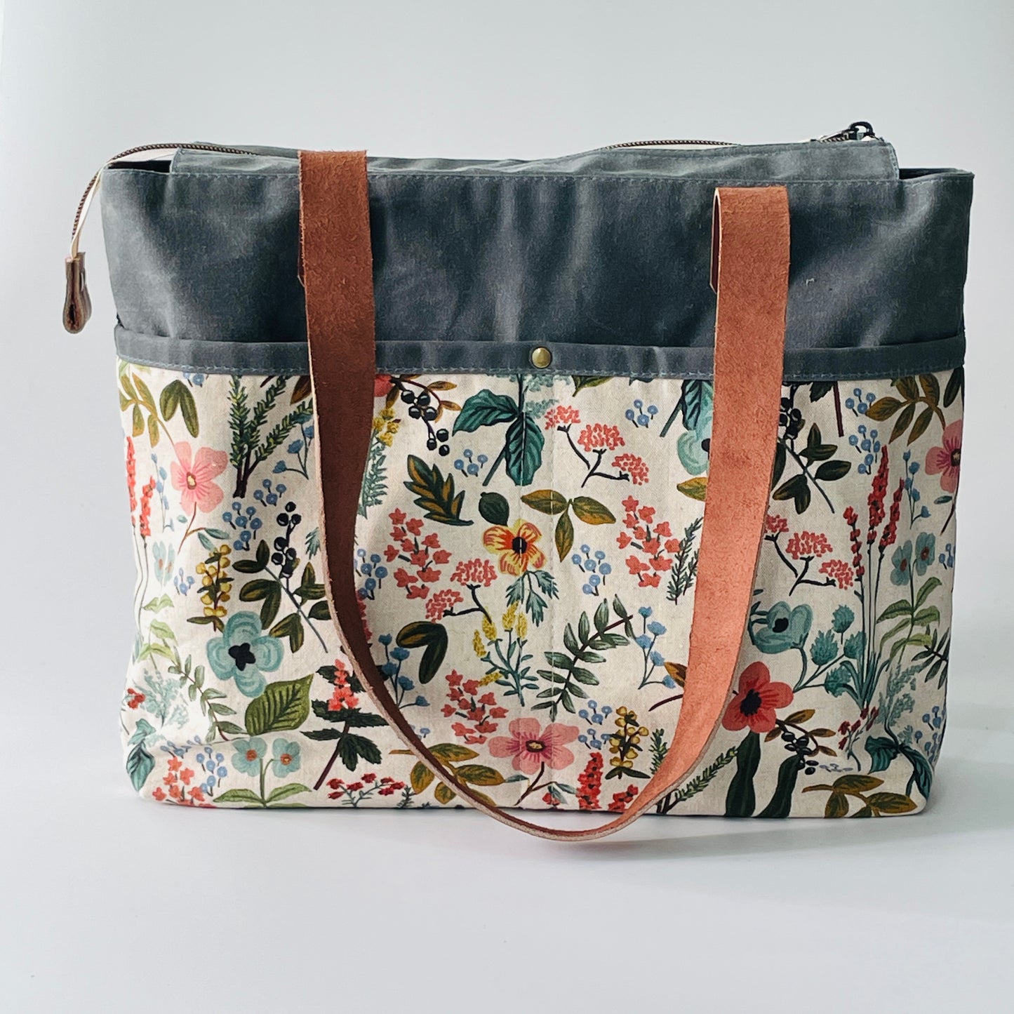 SAMPLE SALE Waxed Canvas Tote, Herb Garden