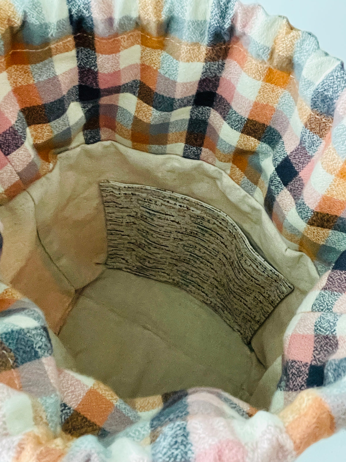 Waxed Canvas and Flannel Project Tote, Nutmeg