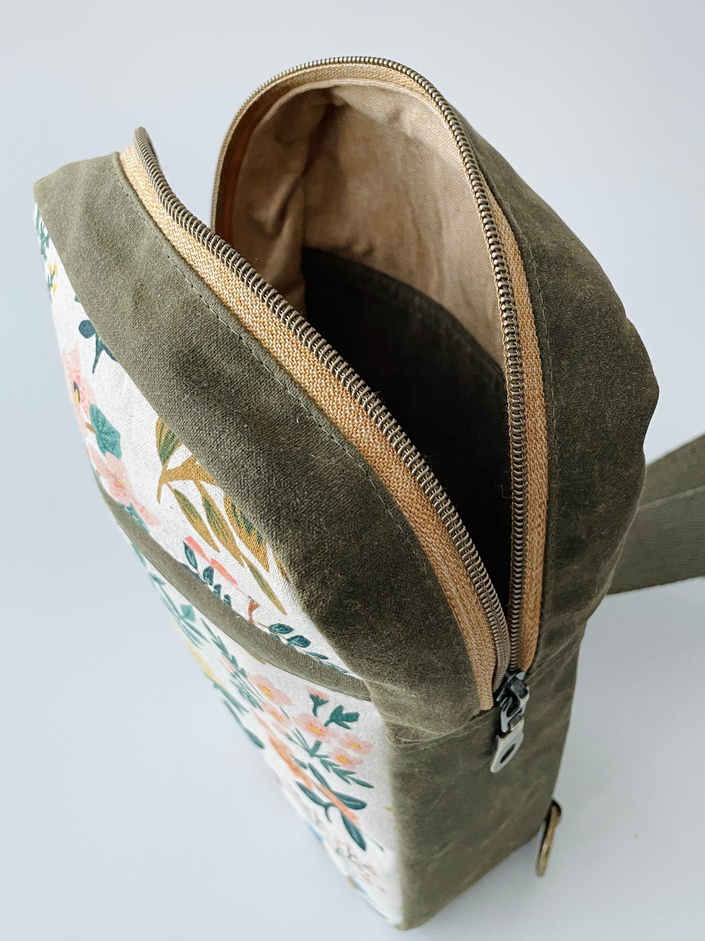 Waxed Canvas Sling Backpack, Olive Green