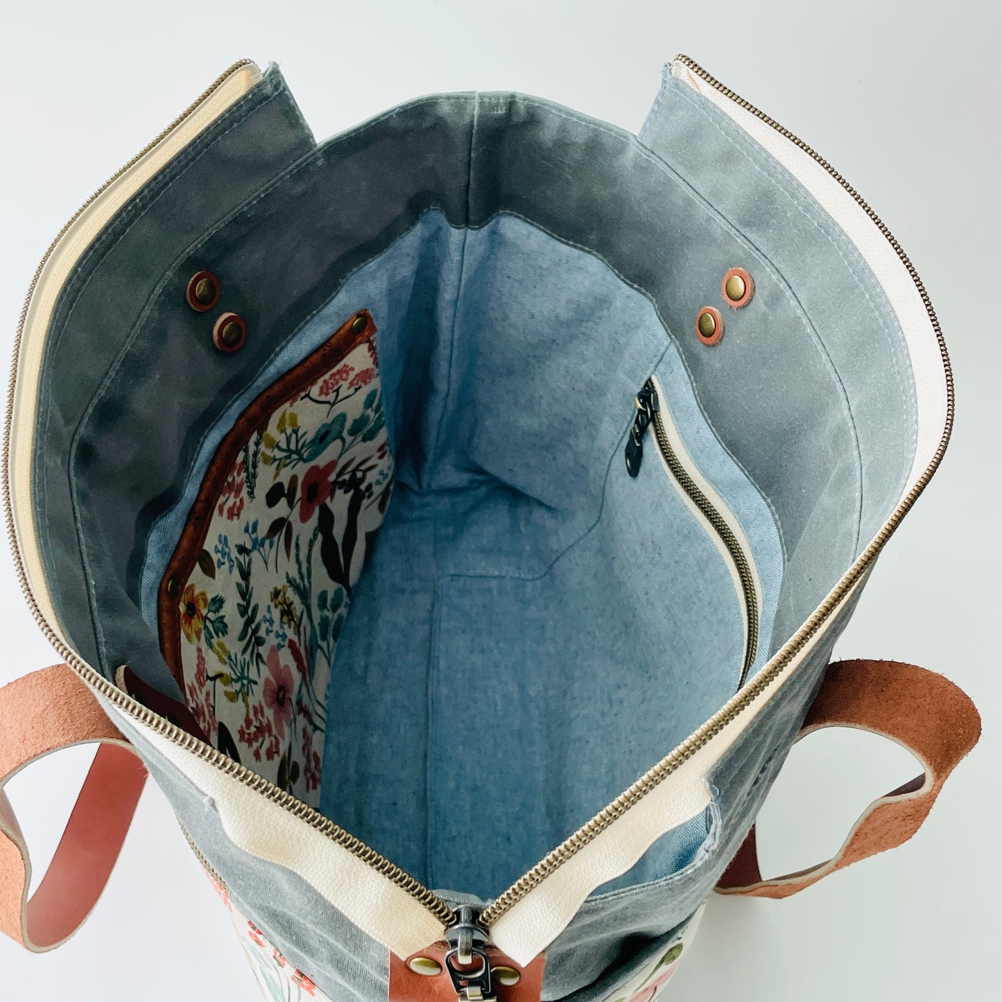 SAMPLE SALE Waxed Canvas Tote, Herb Garden