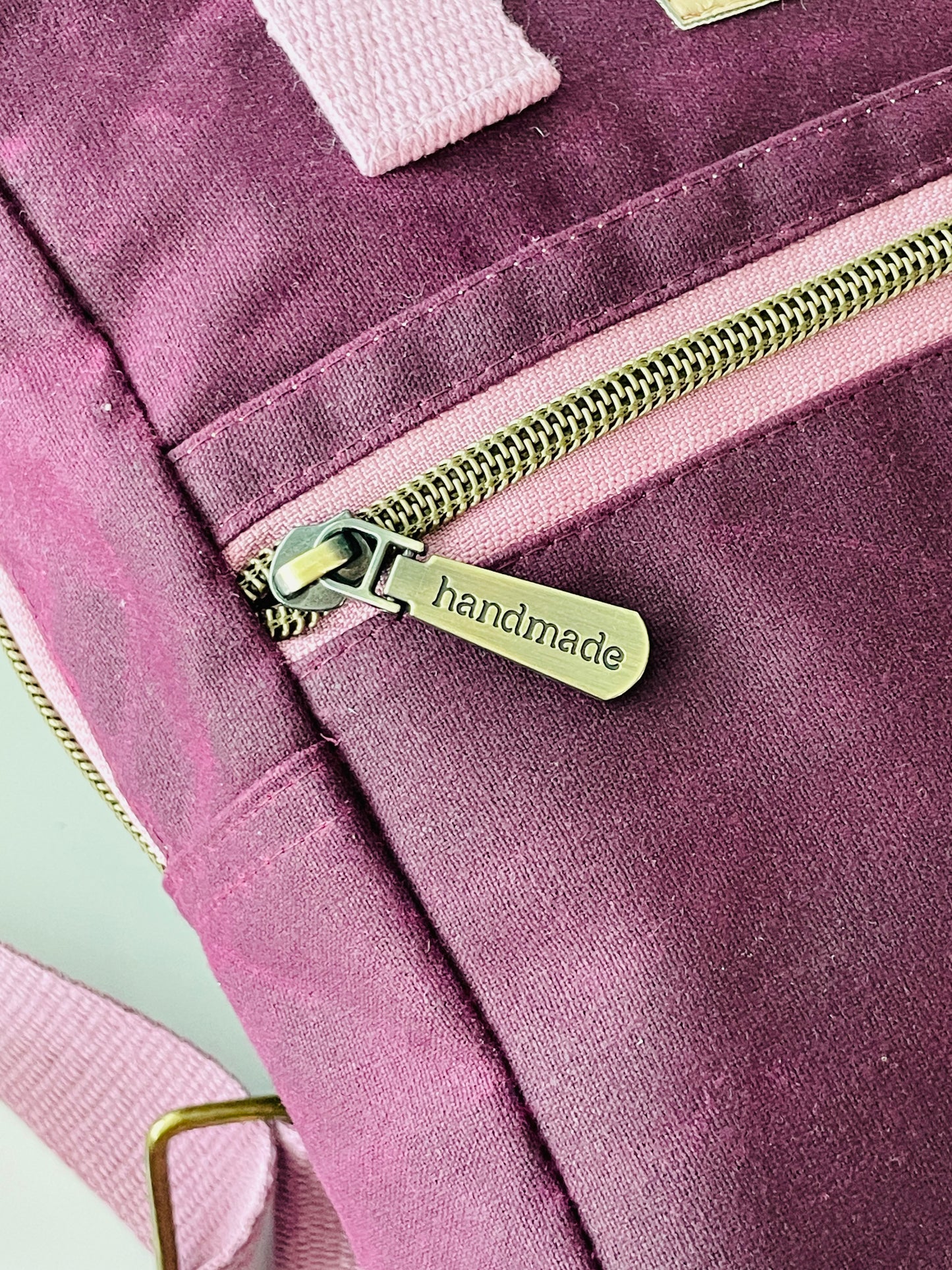 Mini Waxed Canvas Backpack, Purple