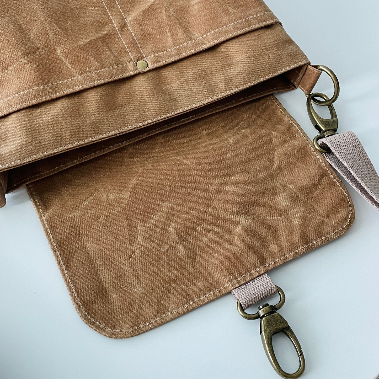 Small Canvas Satchel, Field Tan