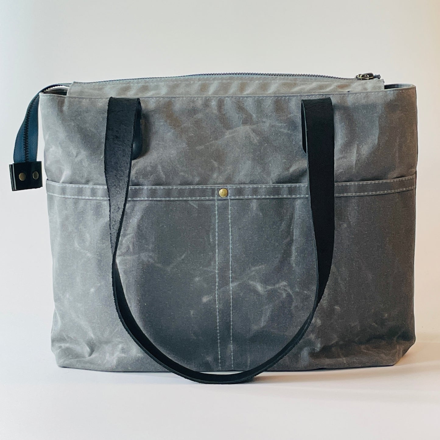 SAMPLE SALE Waxed Canvas Tote, Slate