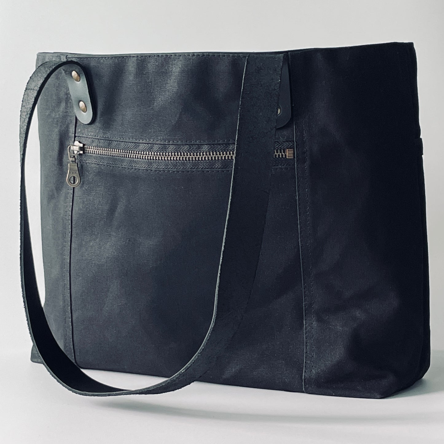 SAMPLE SALE Waxed Canvas Tote, Black