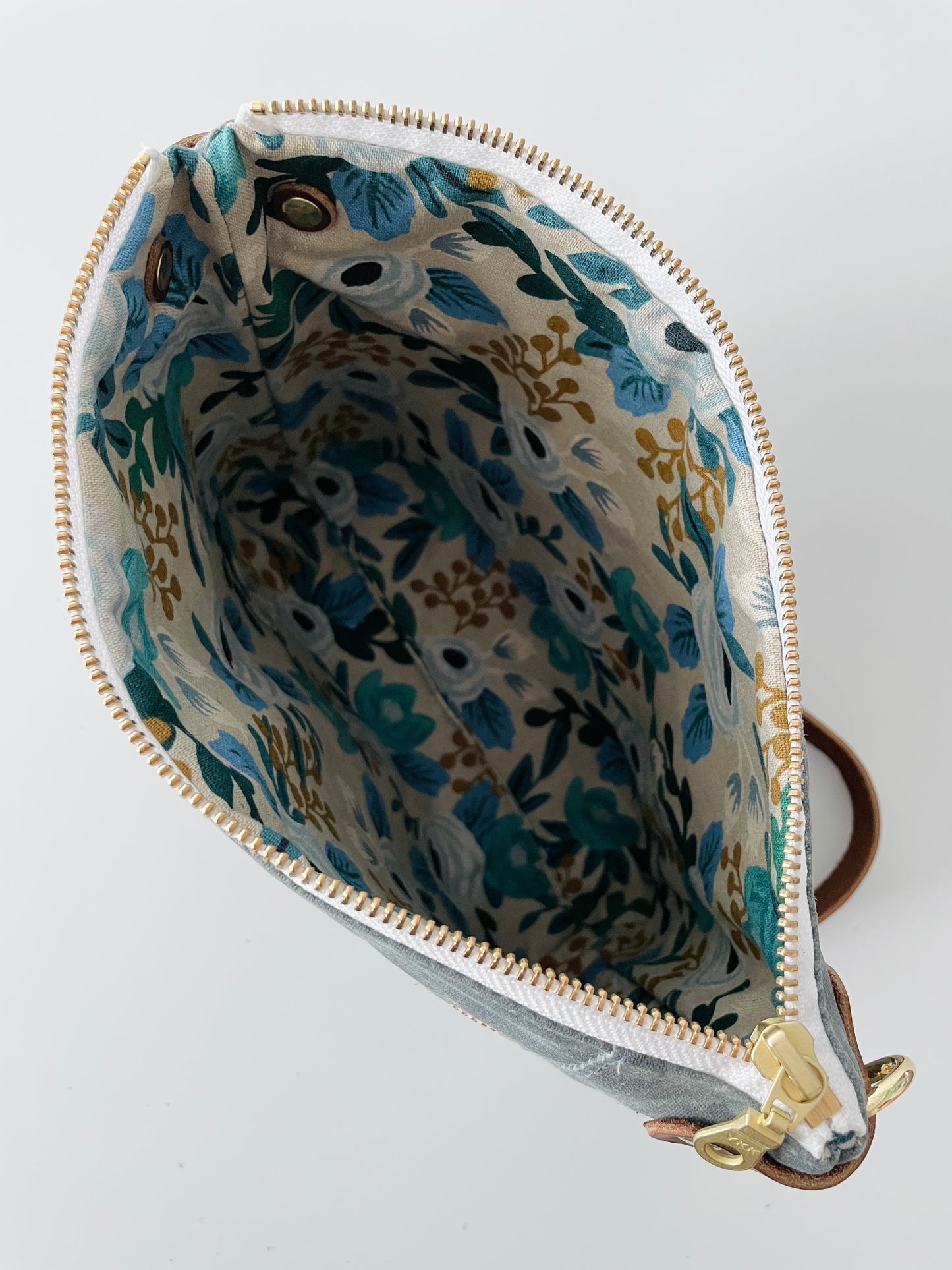 Small Waxed Canvas Purse, Slate Blue