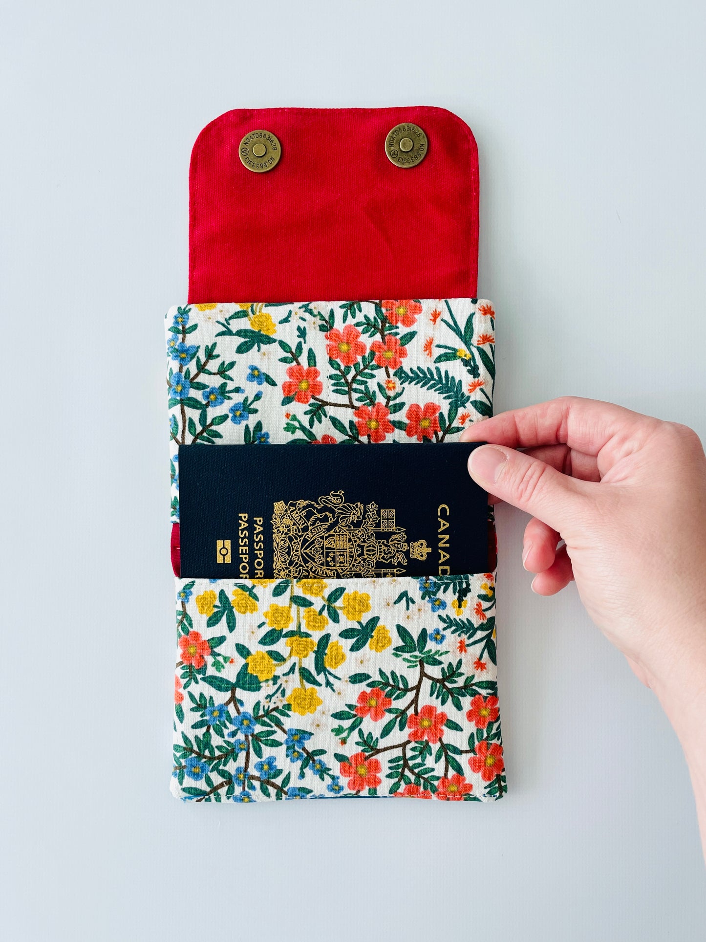 Canvas Wallet, Red Floral
