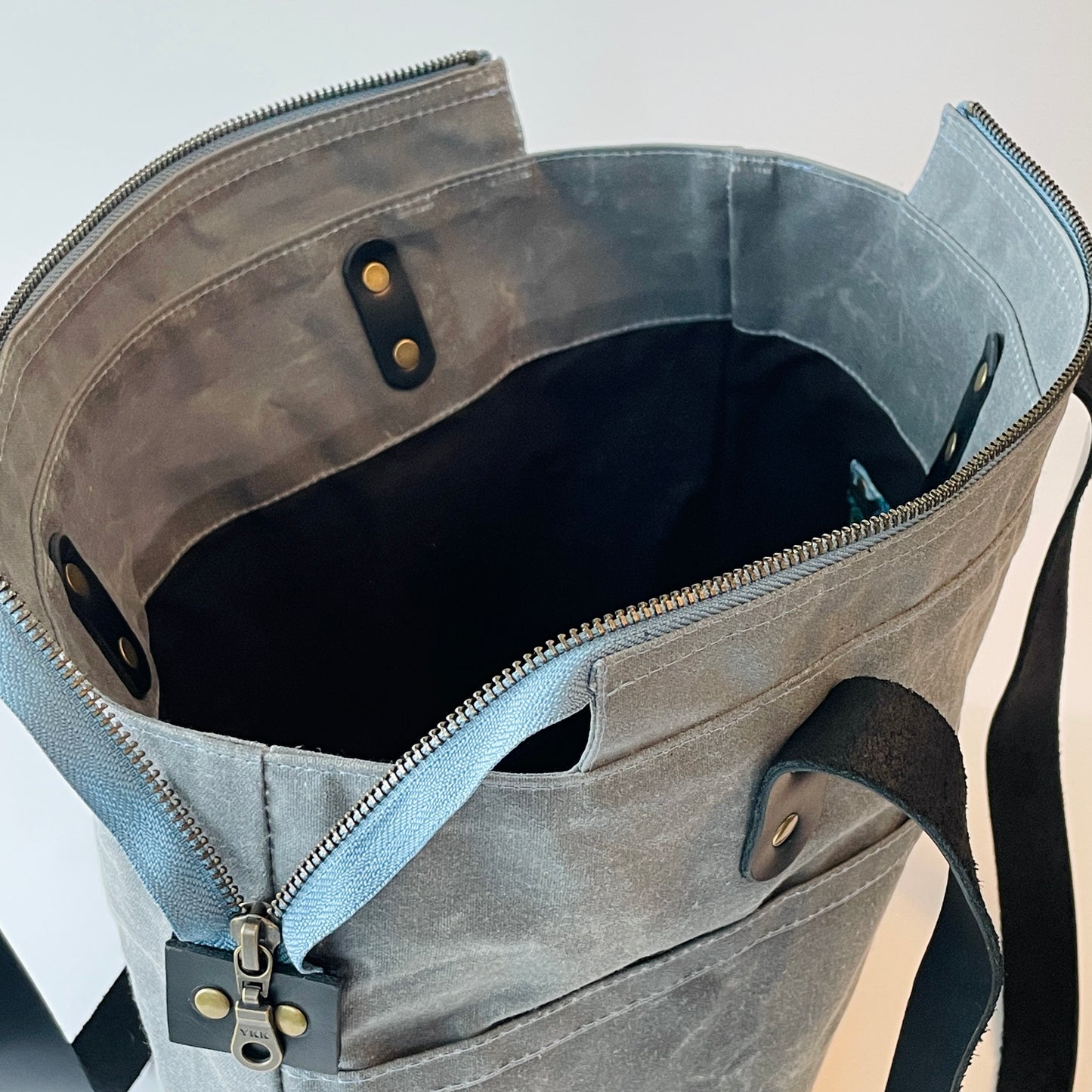 SAMPLE SALE Waxed Canvas Tote, Slate