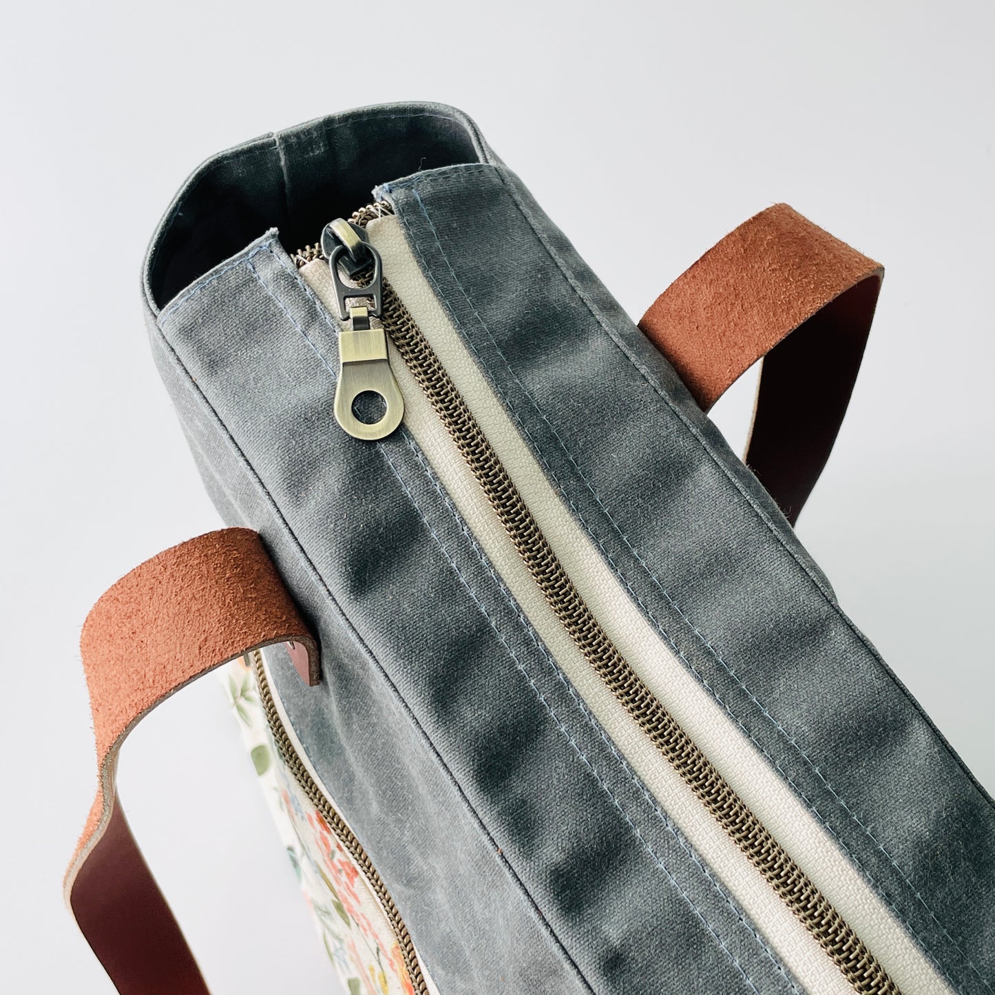SAMPLE SALE Waxed Canvas Tote, Herb Garden