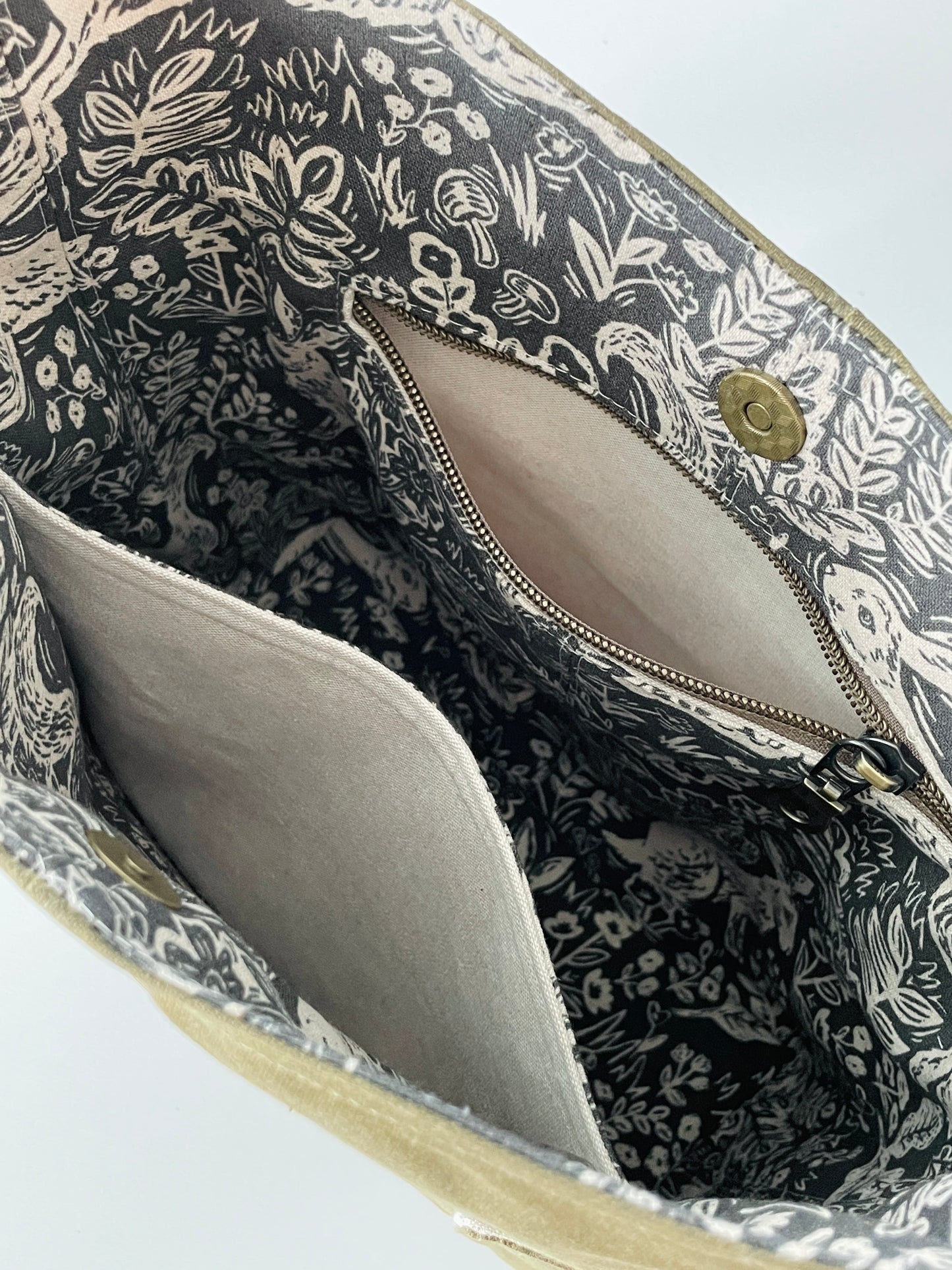 Waxed Canvas Crossbody Bag, Olive Green