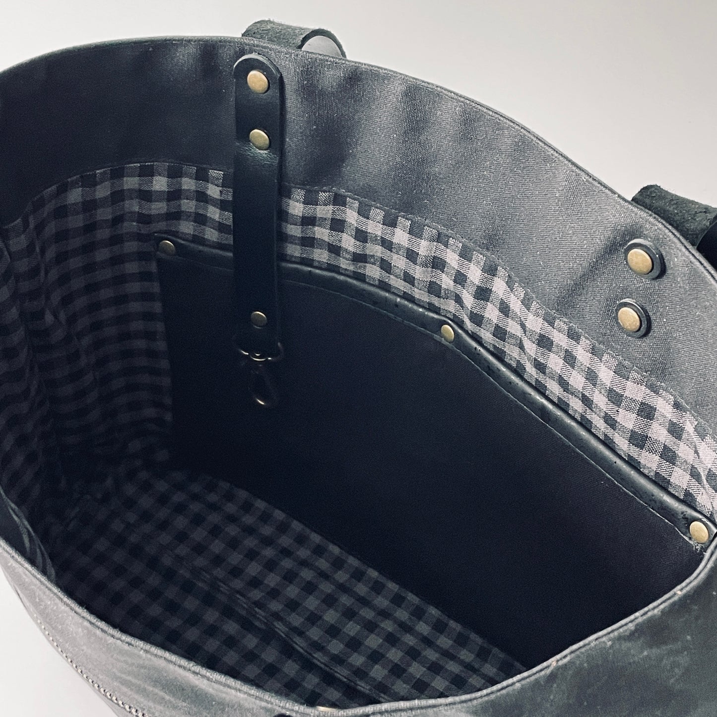 SAMPLE SALE Waxed Canvas Tote, Black