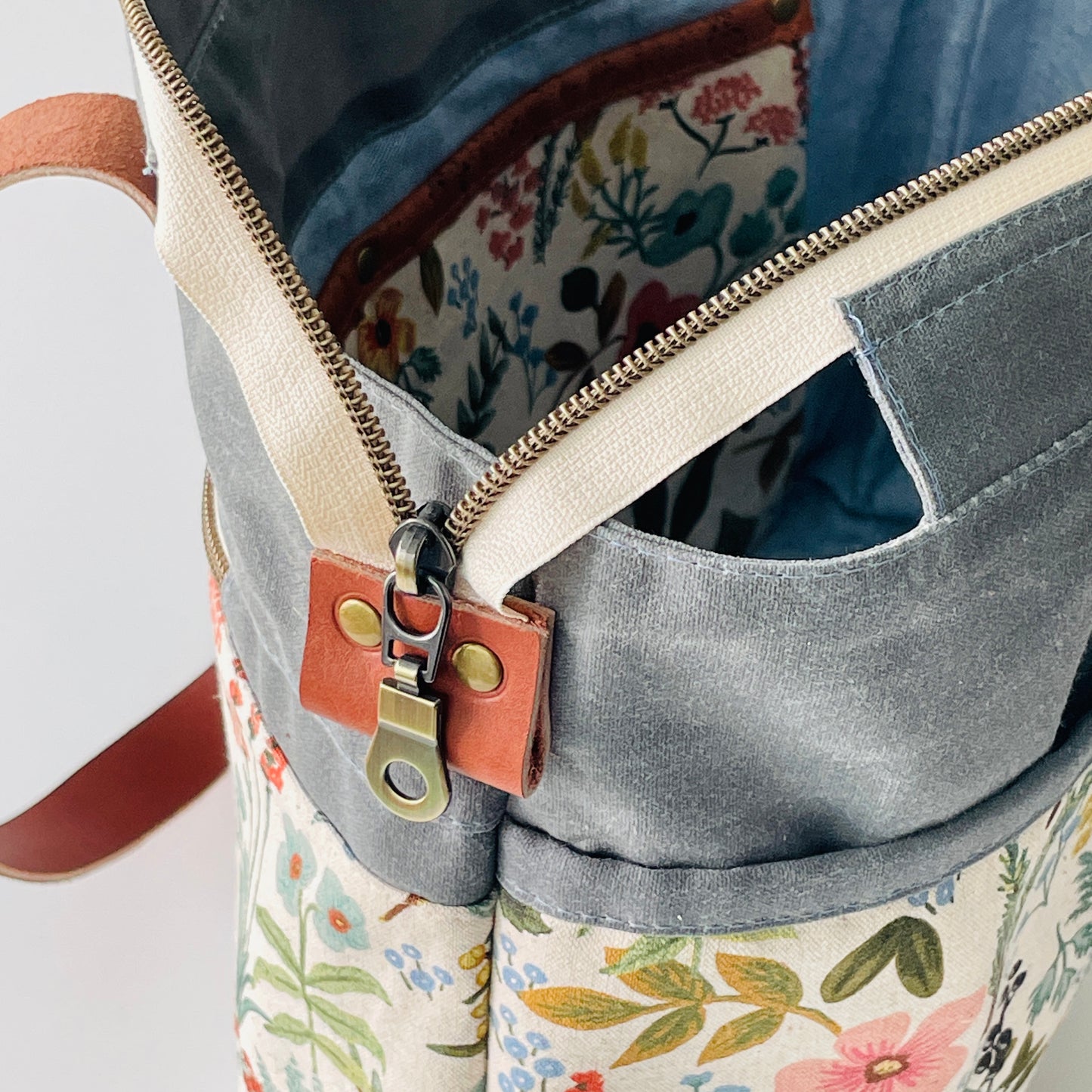 SAMPLE SALE Waxed Canvas Tote, Herb Garden