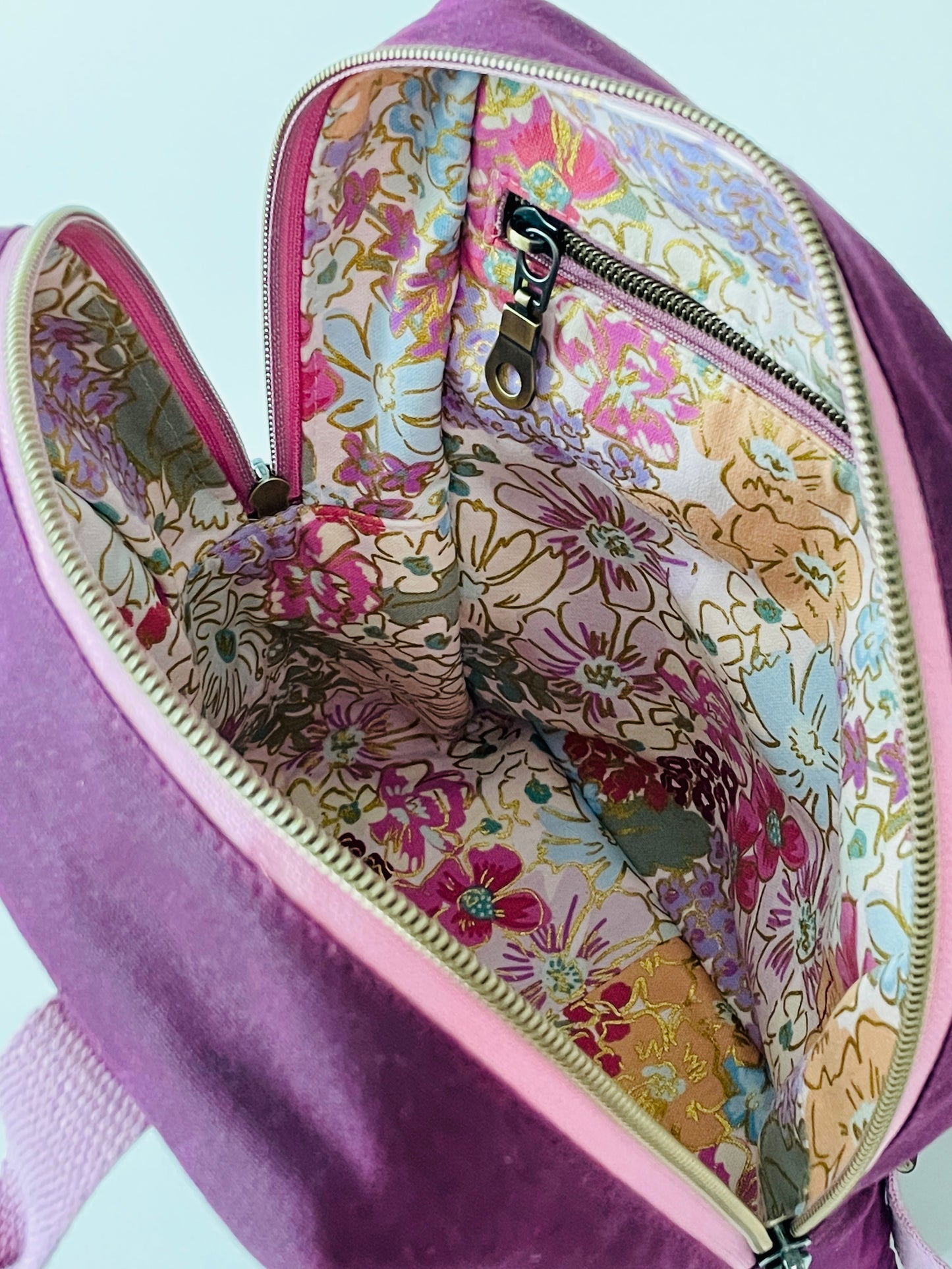 Mini Waxed Canvas Backpack, Purple