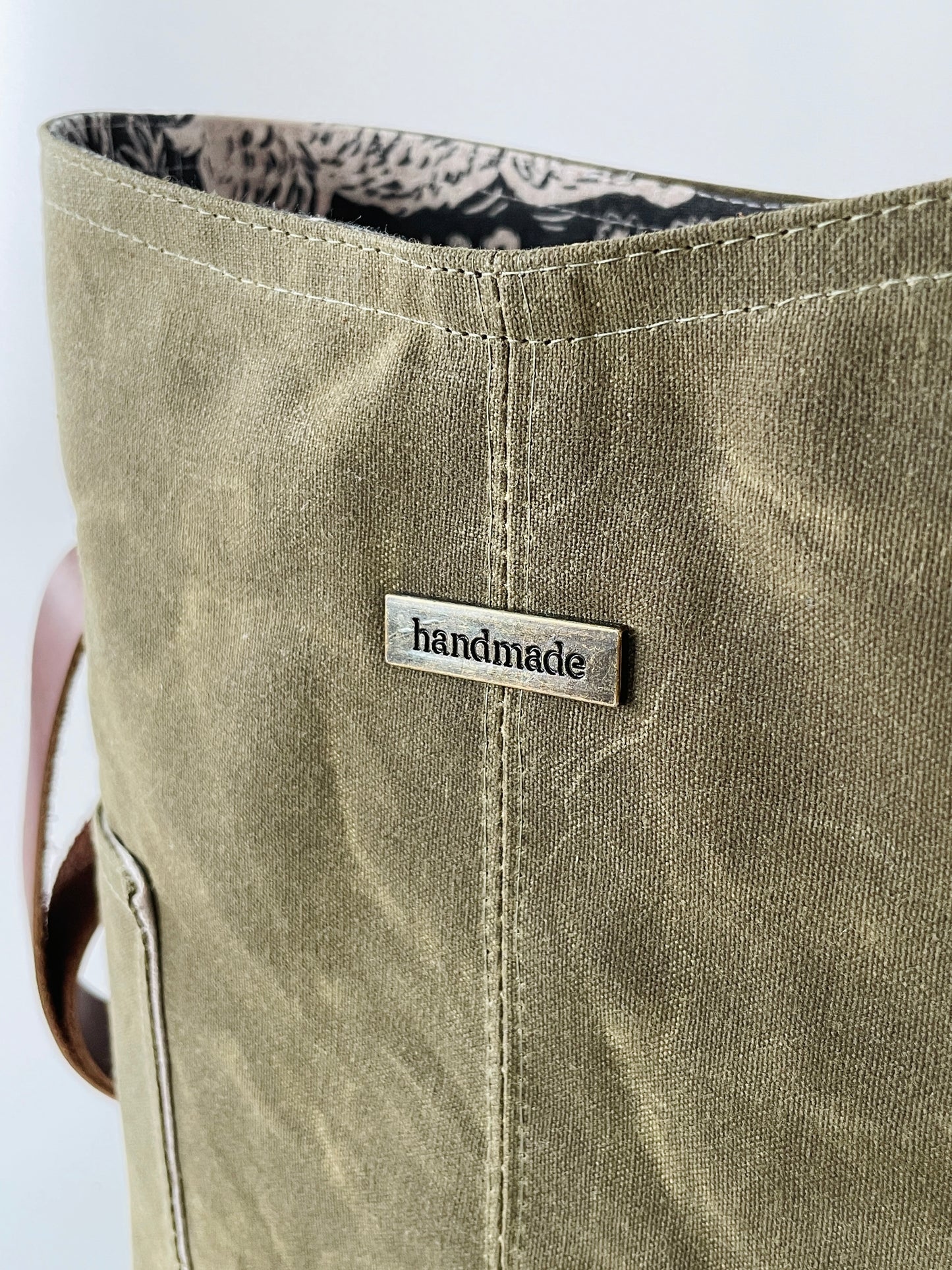 Waxed Canvas Crossbody Bag, Olive Green