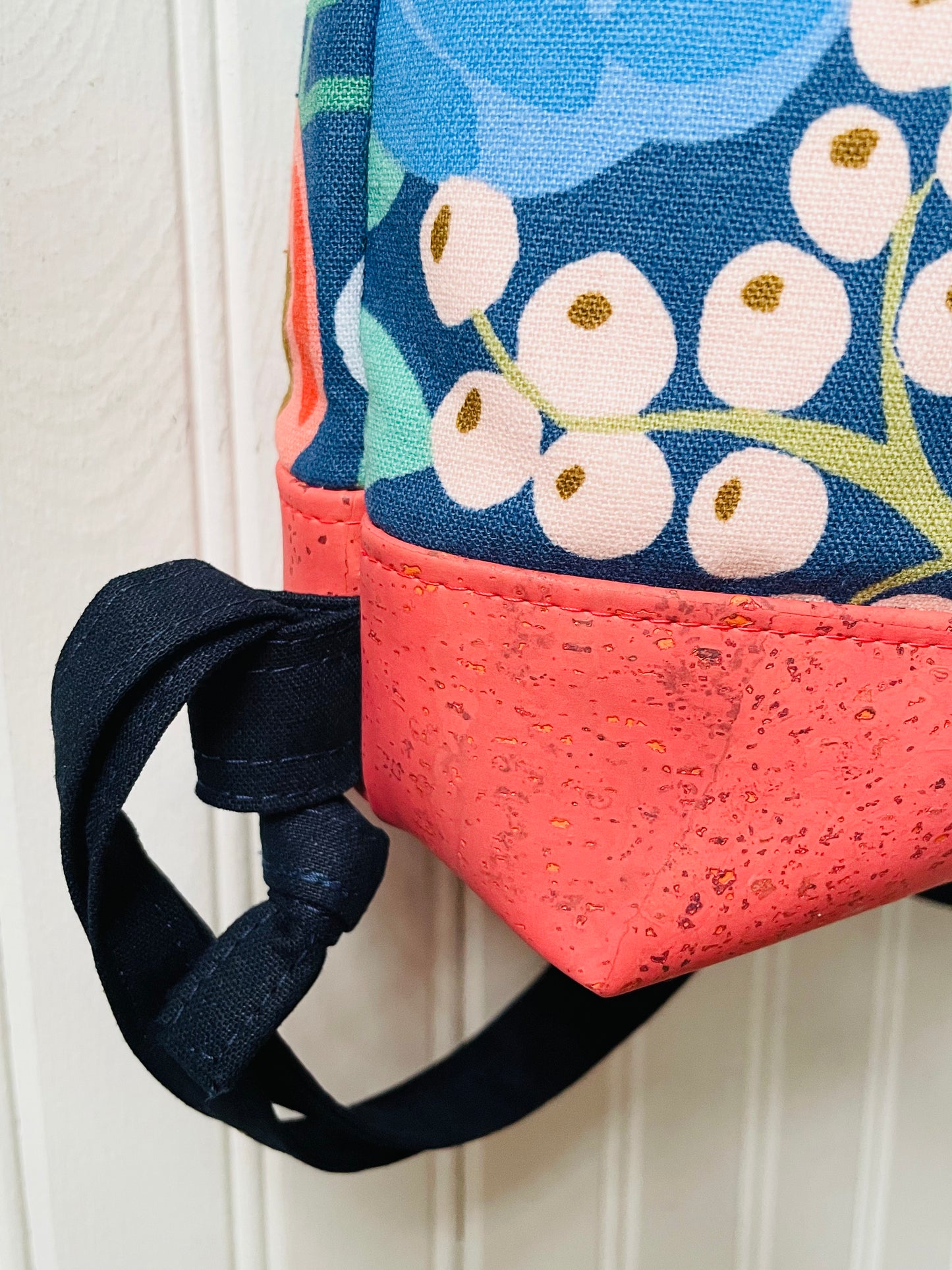 Drawstring Canvas Backpack, Vintage Floral