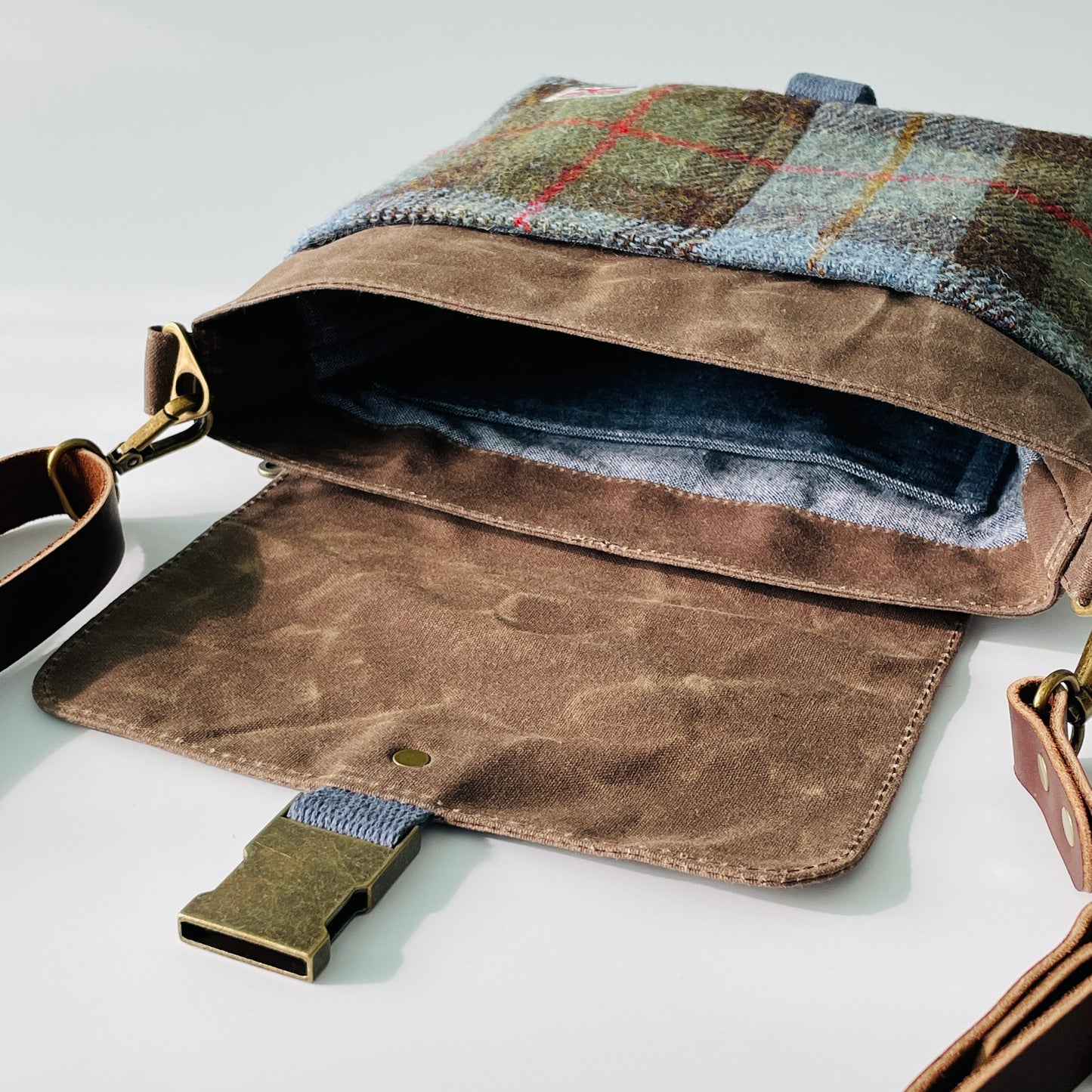 Small Harris Tweed Satchel, MacLeod Tartan