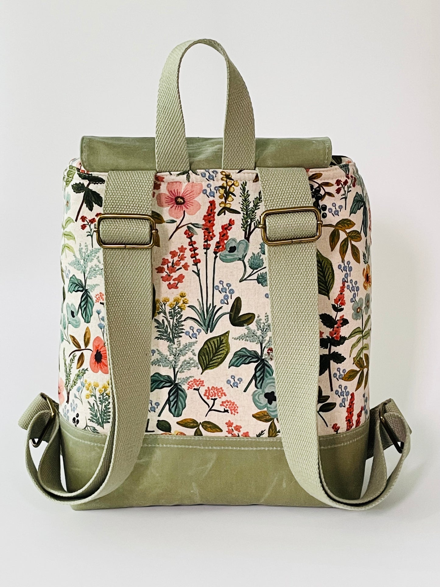 Canvas Backpack, Sage Herb Garden