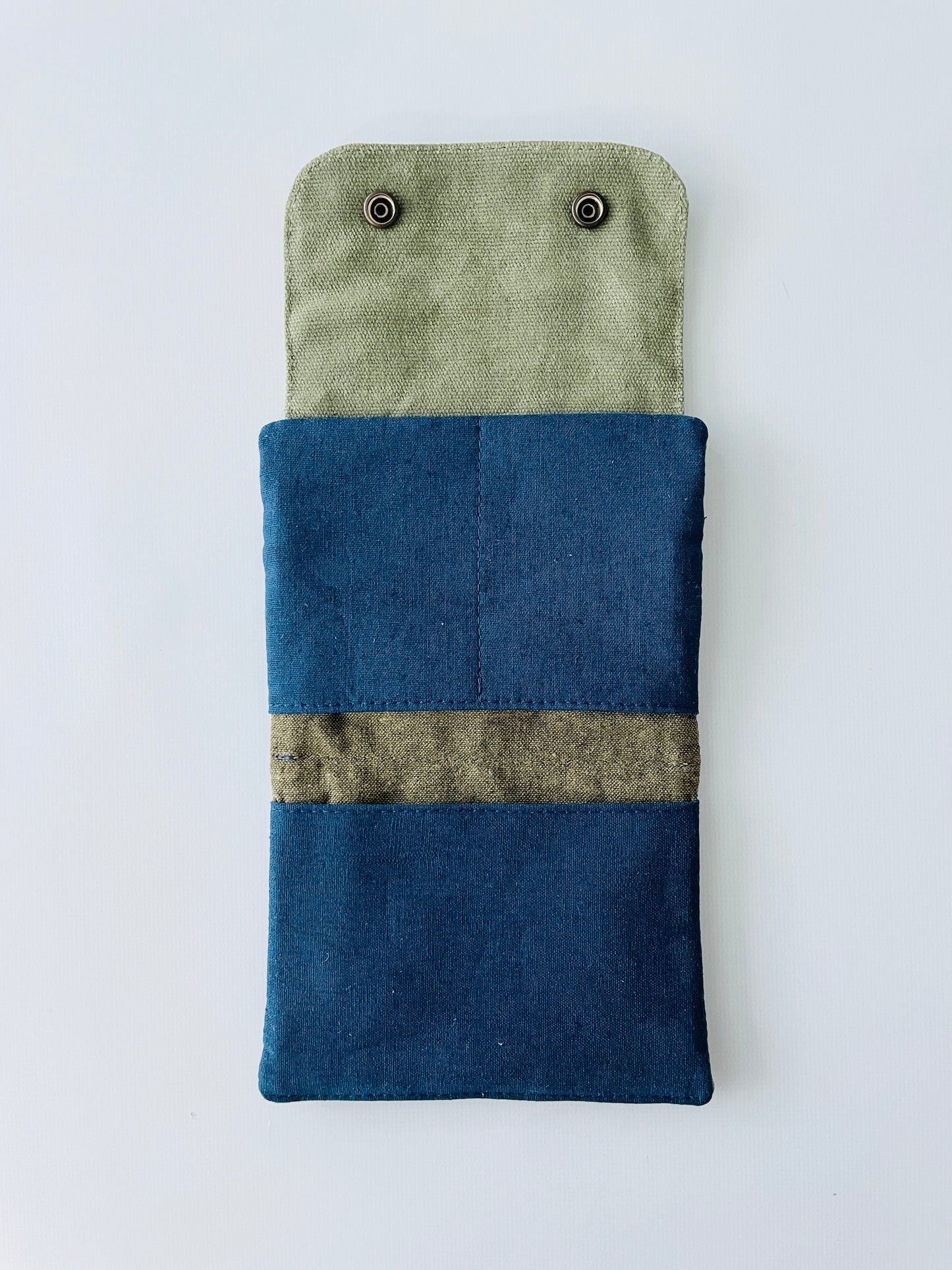 Canvas Wallet, Blue/Green