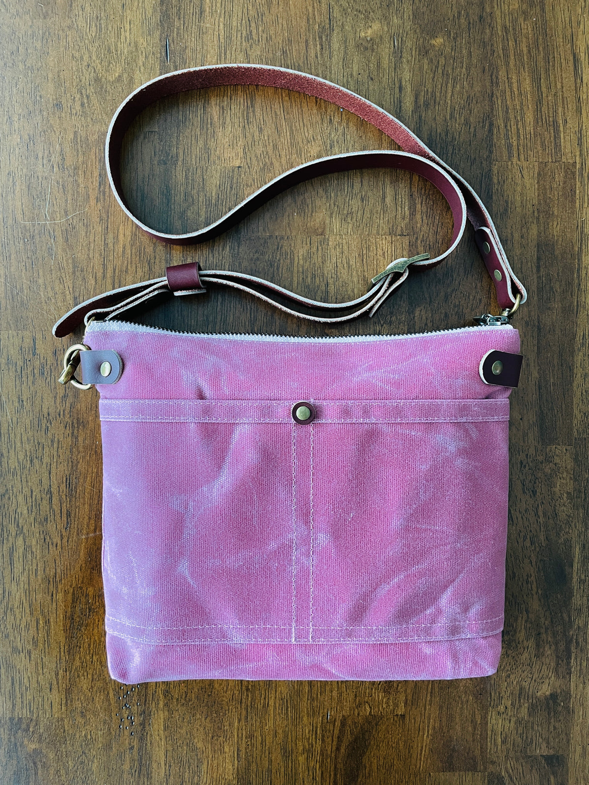 Small Waxed Canvas Purse, Heirloom Rose