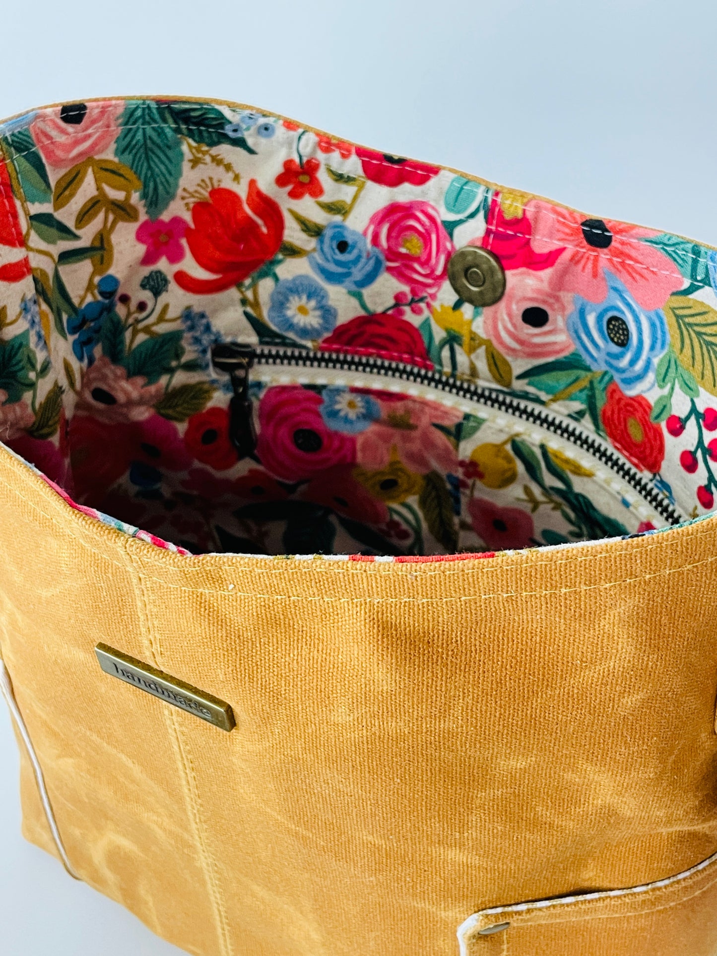Waxed Canvas Shoulder Bag, Mustard