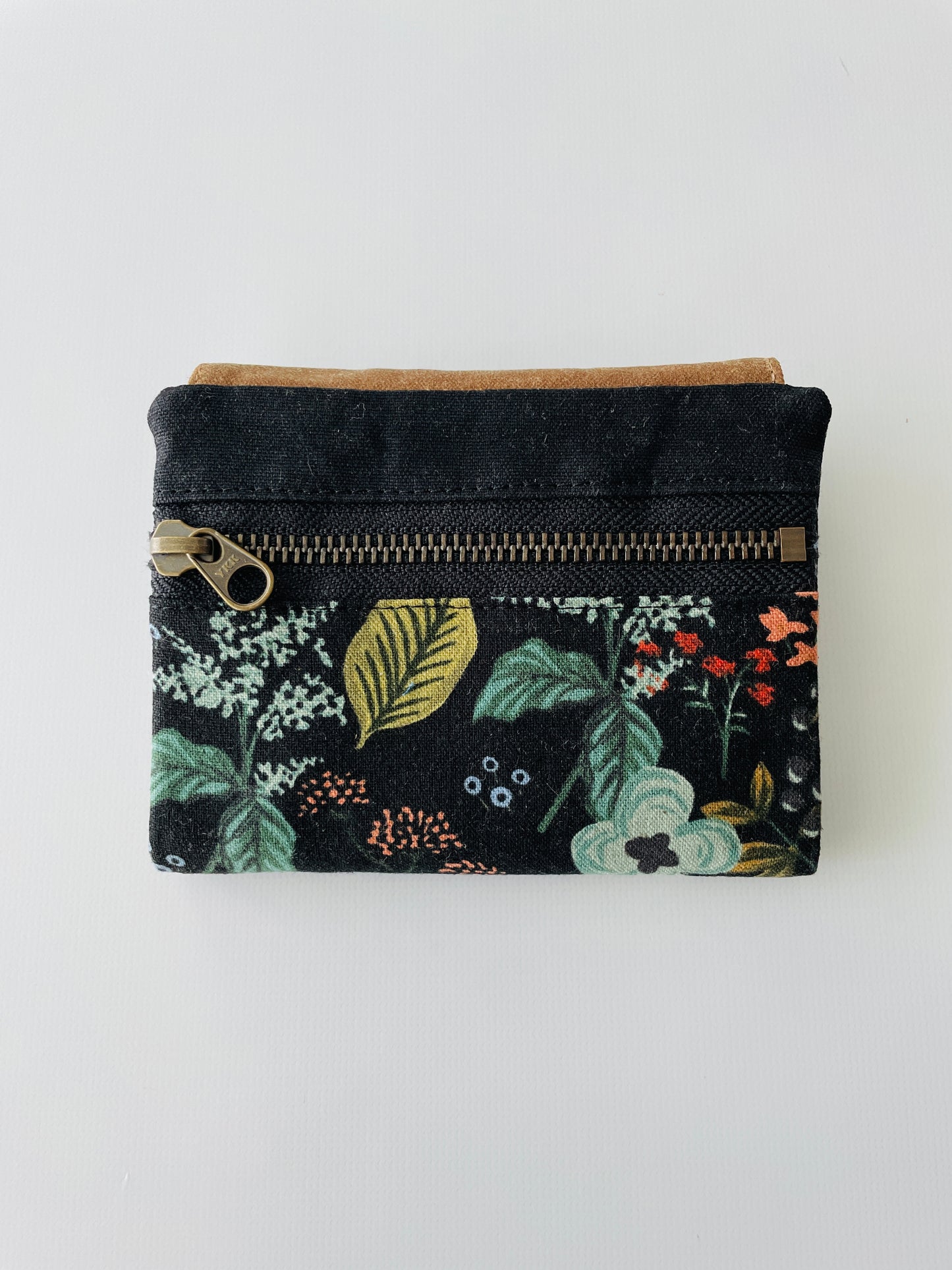 Canvas Wallet, Black Herb Garden