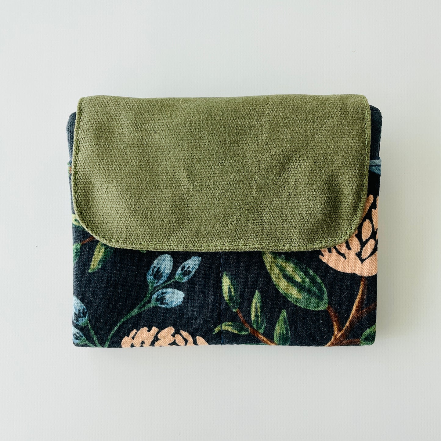 Webster Wallet Maker Kit, Navy Peonies