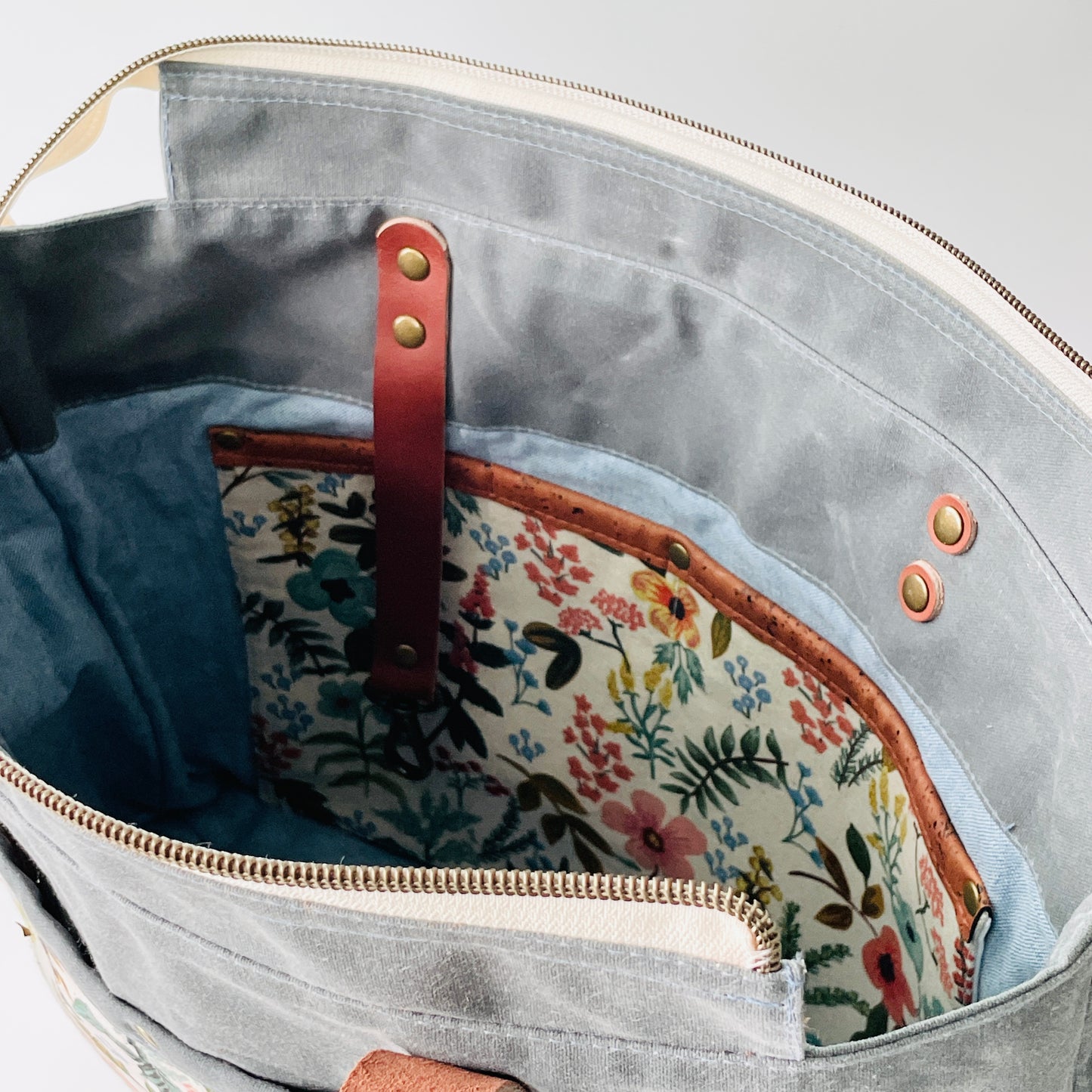SAMPLE SALE Waxed Canvas Tote, Herb Garden