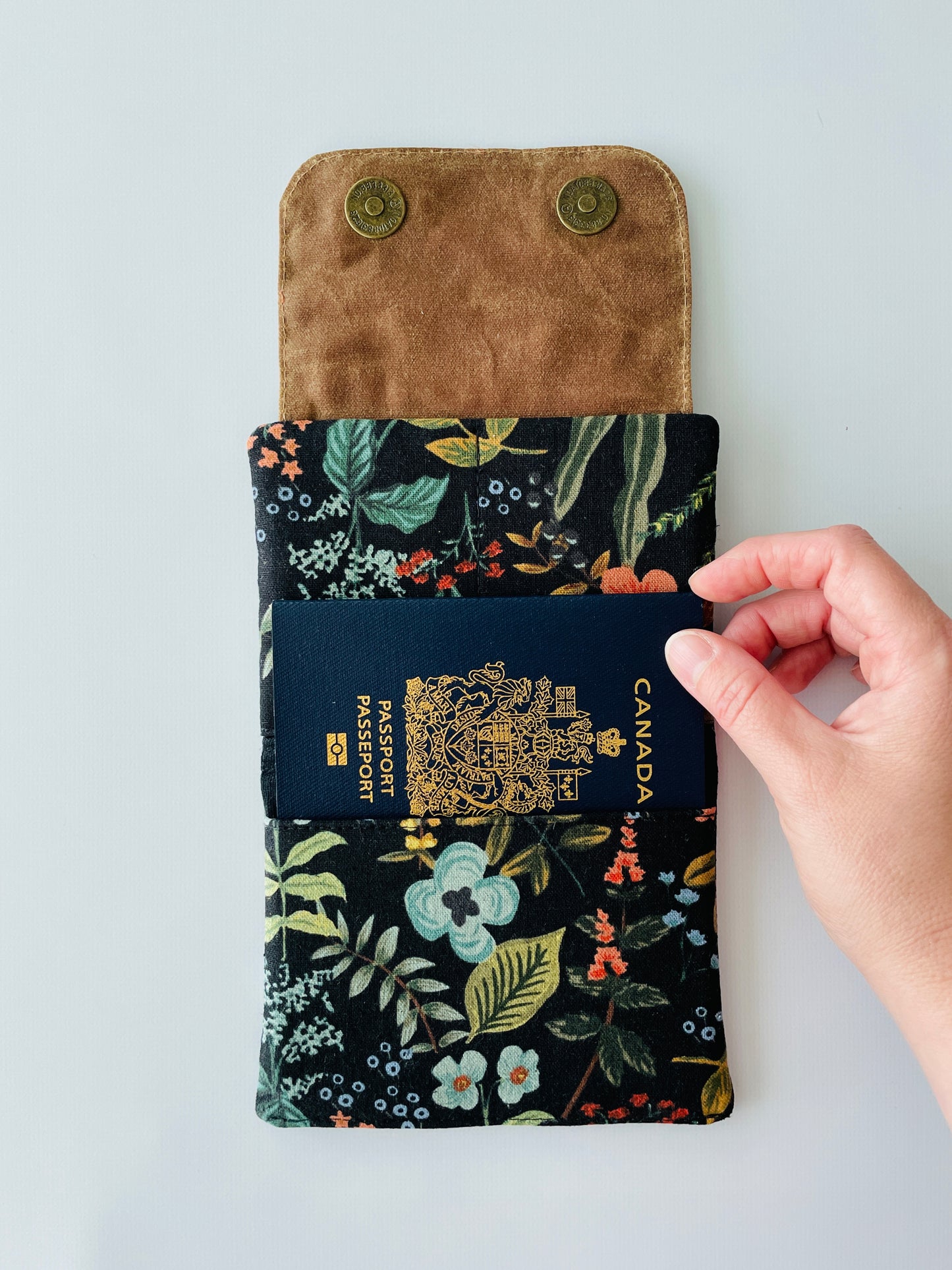 Canvas Wallet, Black Herb Garden
