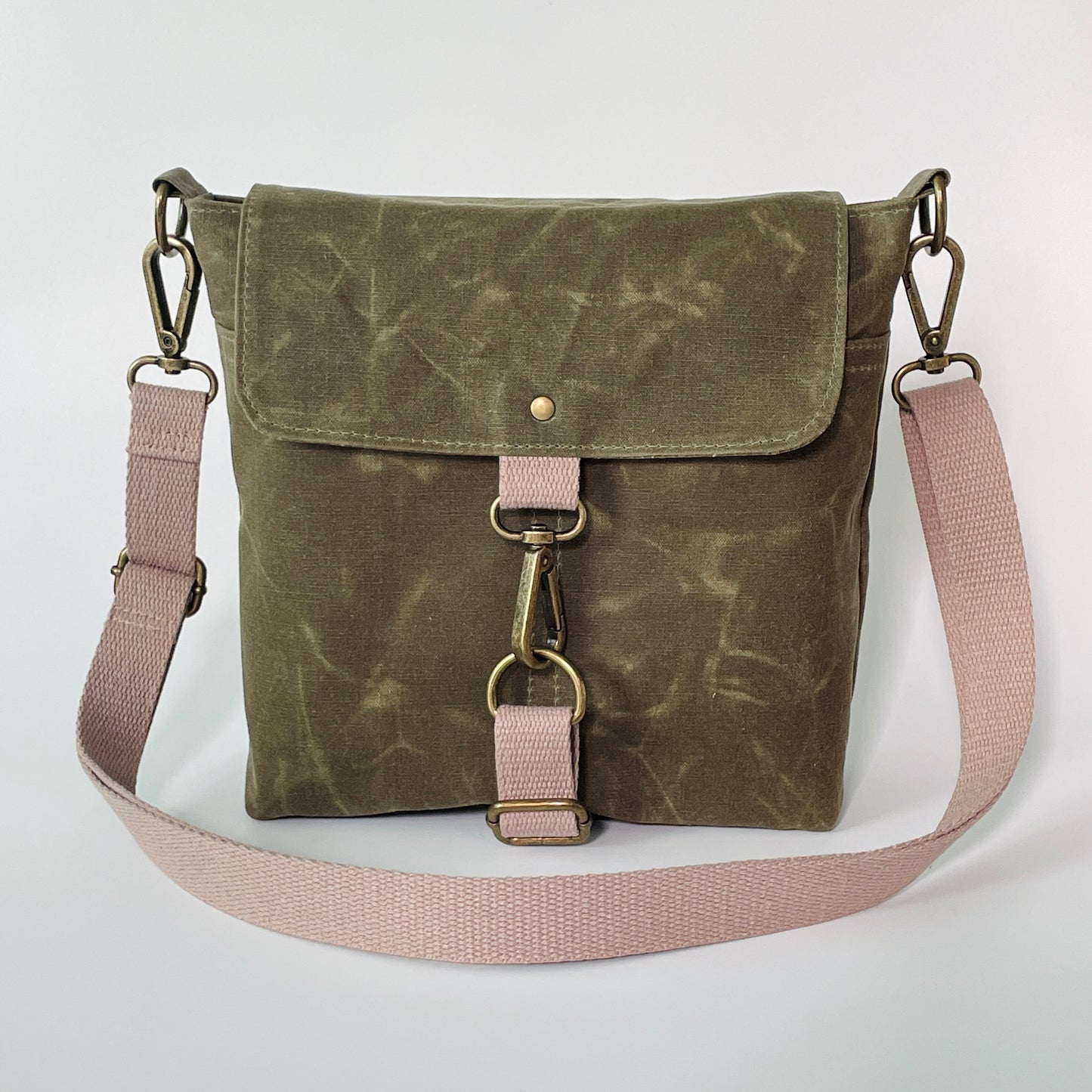 Small Canvas Satchel, Olive Green