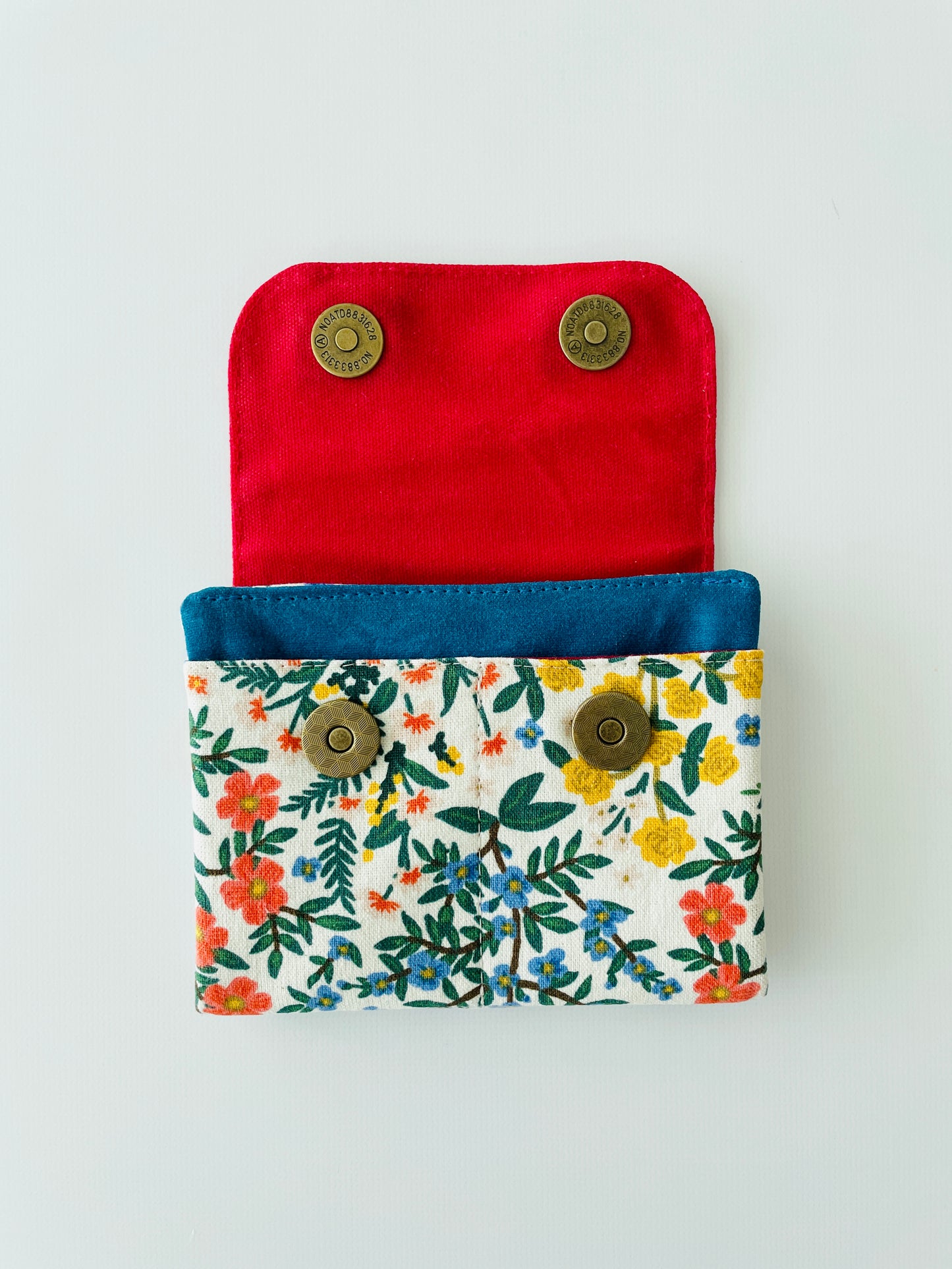 Canvas Wallet, Red Floral