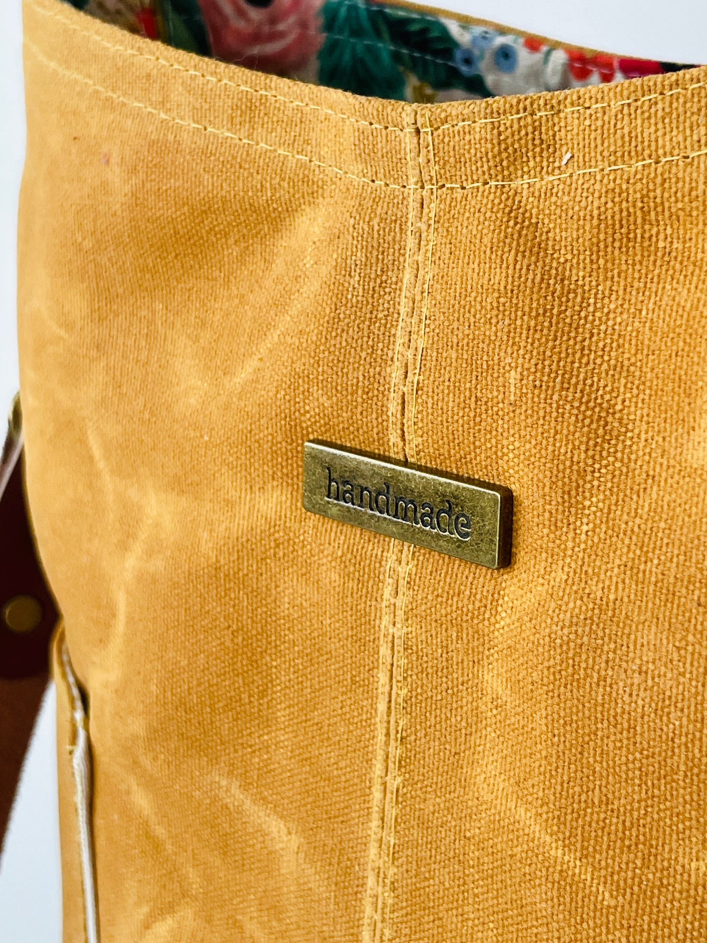 Waxed Canvas Shoulder Bag, Mustard