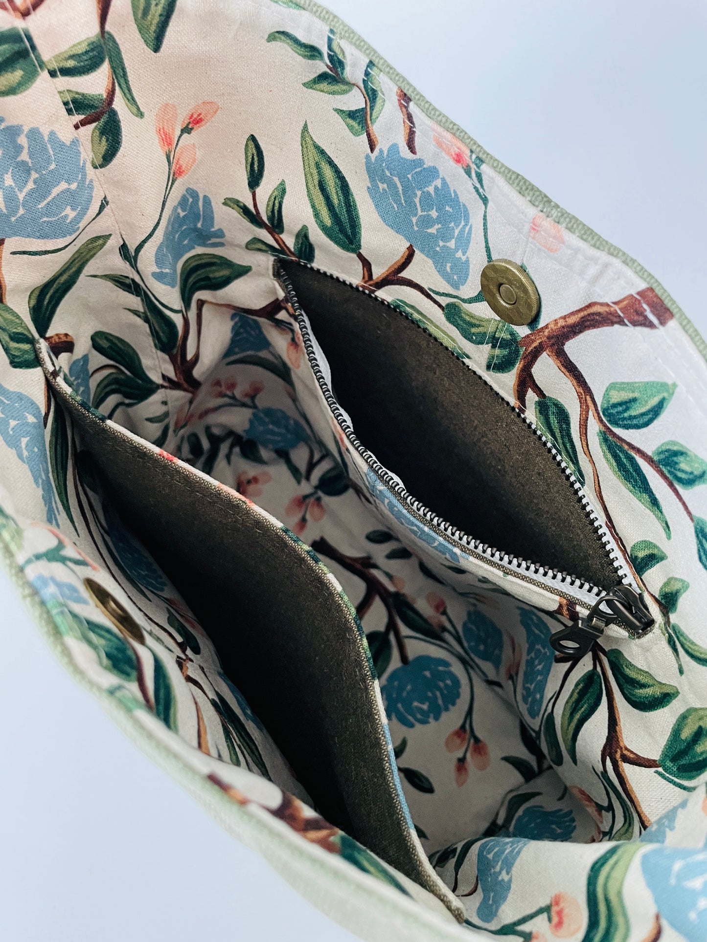 Waxed Canvas Shoulder Bag, Leaf Green