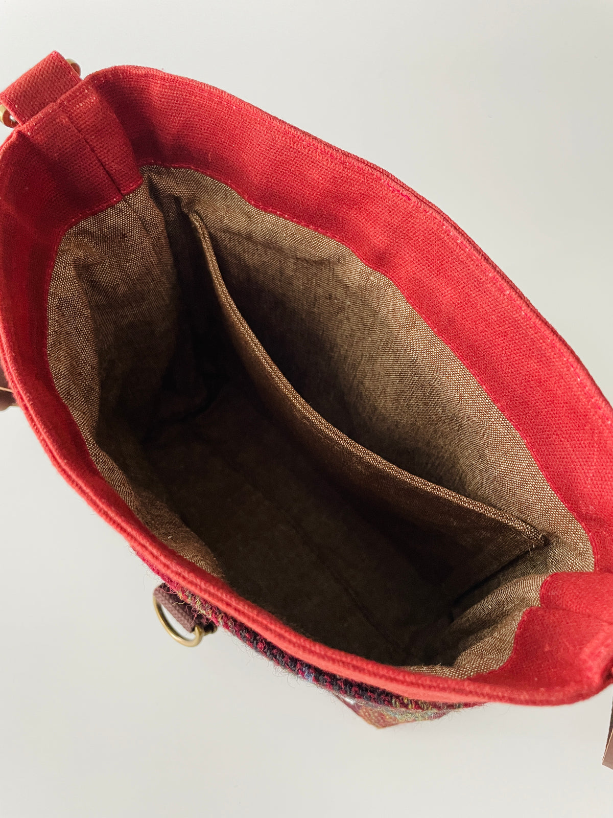 Small Harris Tweed Satchel, Autumn Check