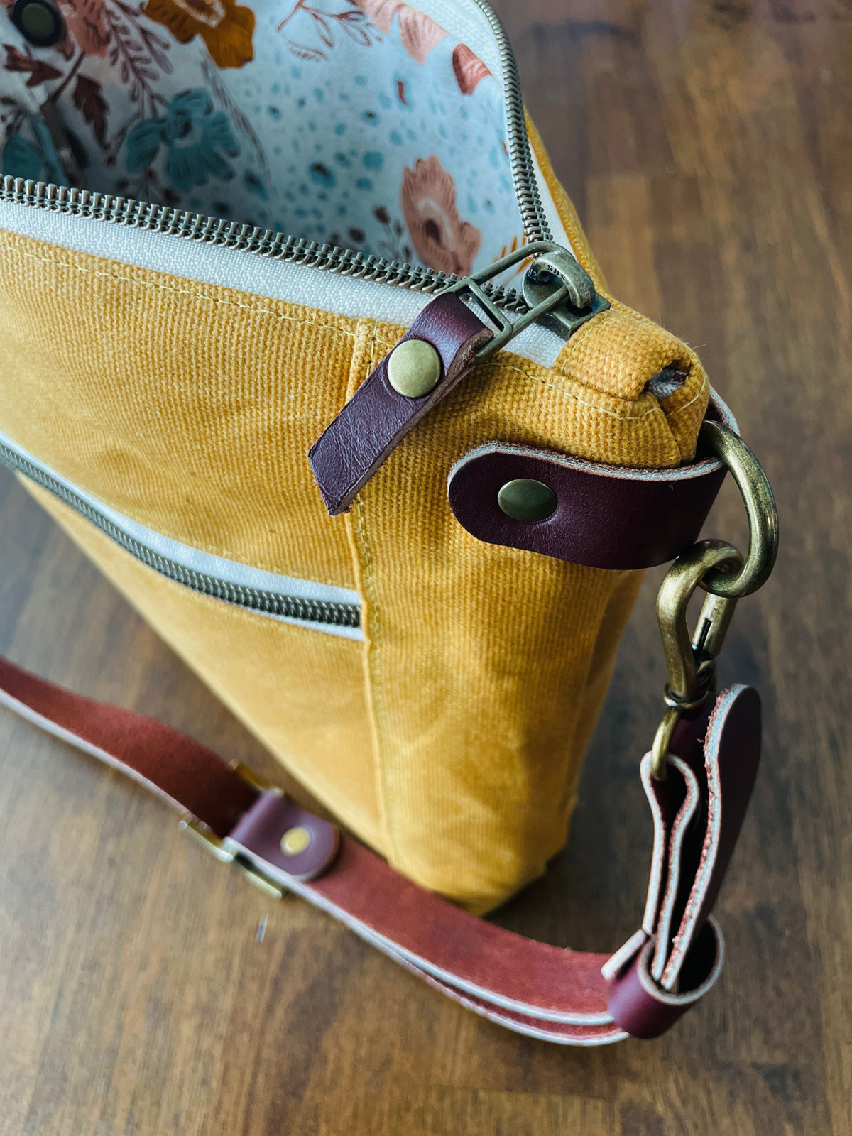 Small Waxed Canvas Purse, Mustard