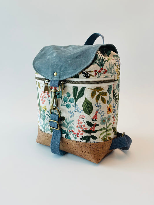 Mini Canvas Backpack, Herb Garden