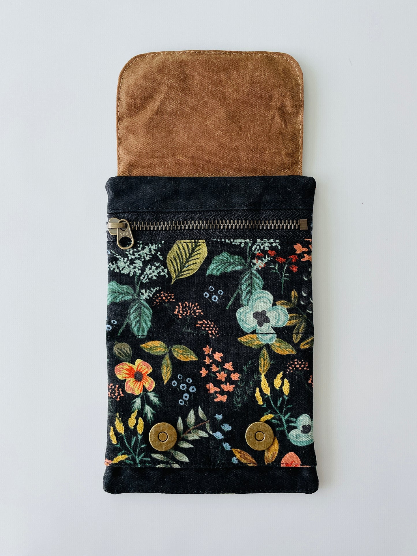 Canvas Wallet, Black Herb Garden