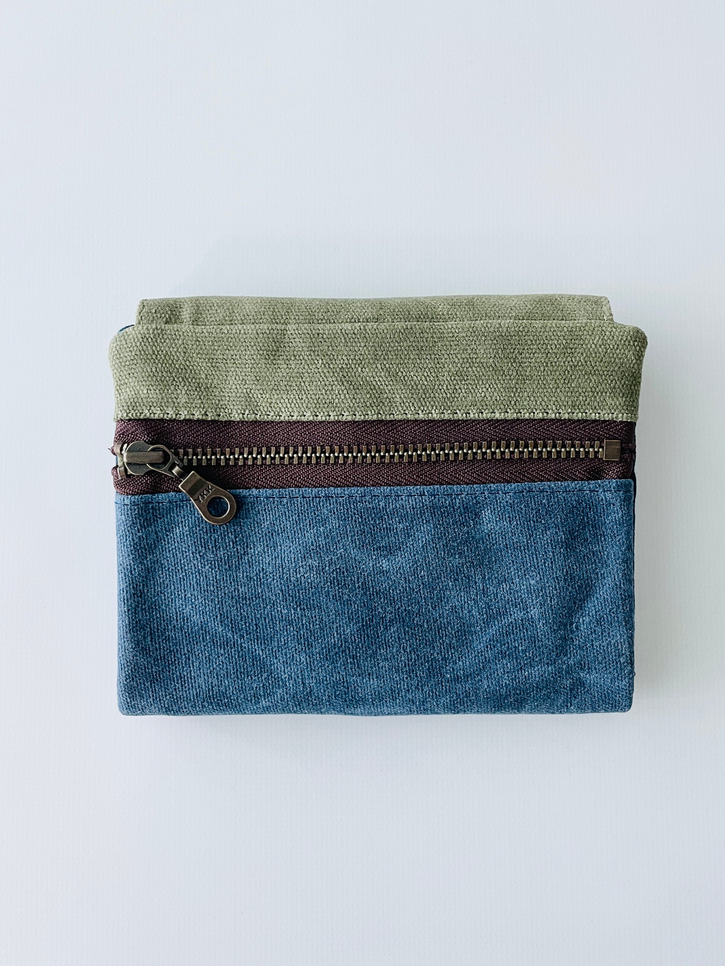 Canvas Wallet, Blue/Green