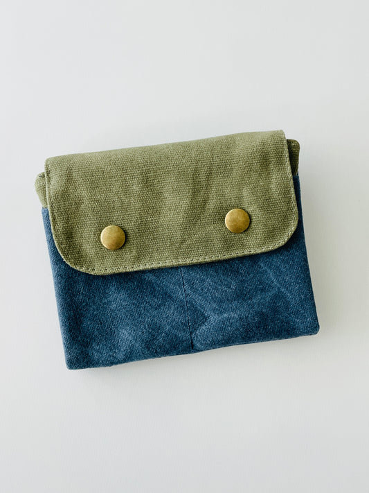 Canvas Wallet, Blue/Green