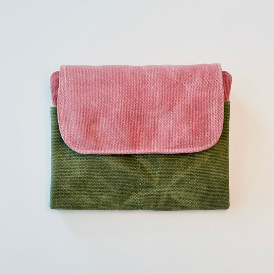 Canvas Wallet, Rose/Green
