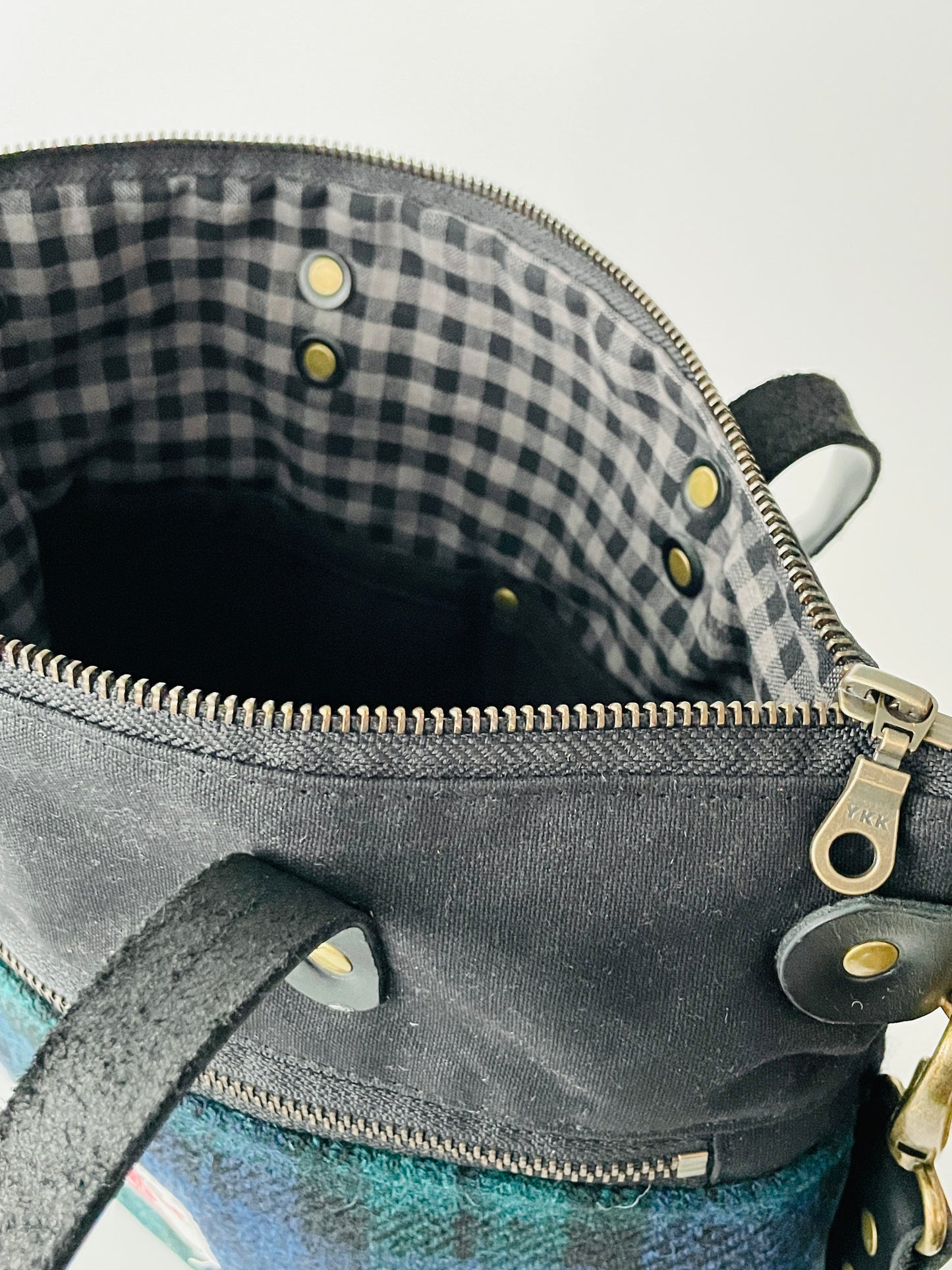 Harris Tweed Crossbody Tote, Black Watch Tartan