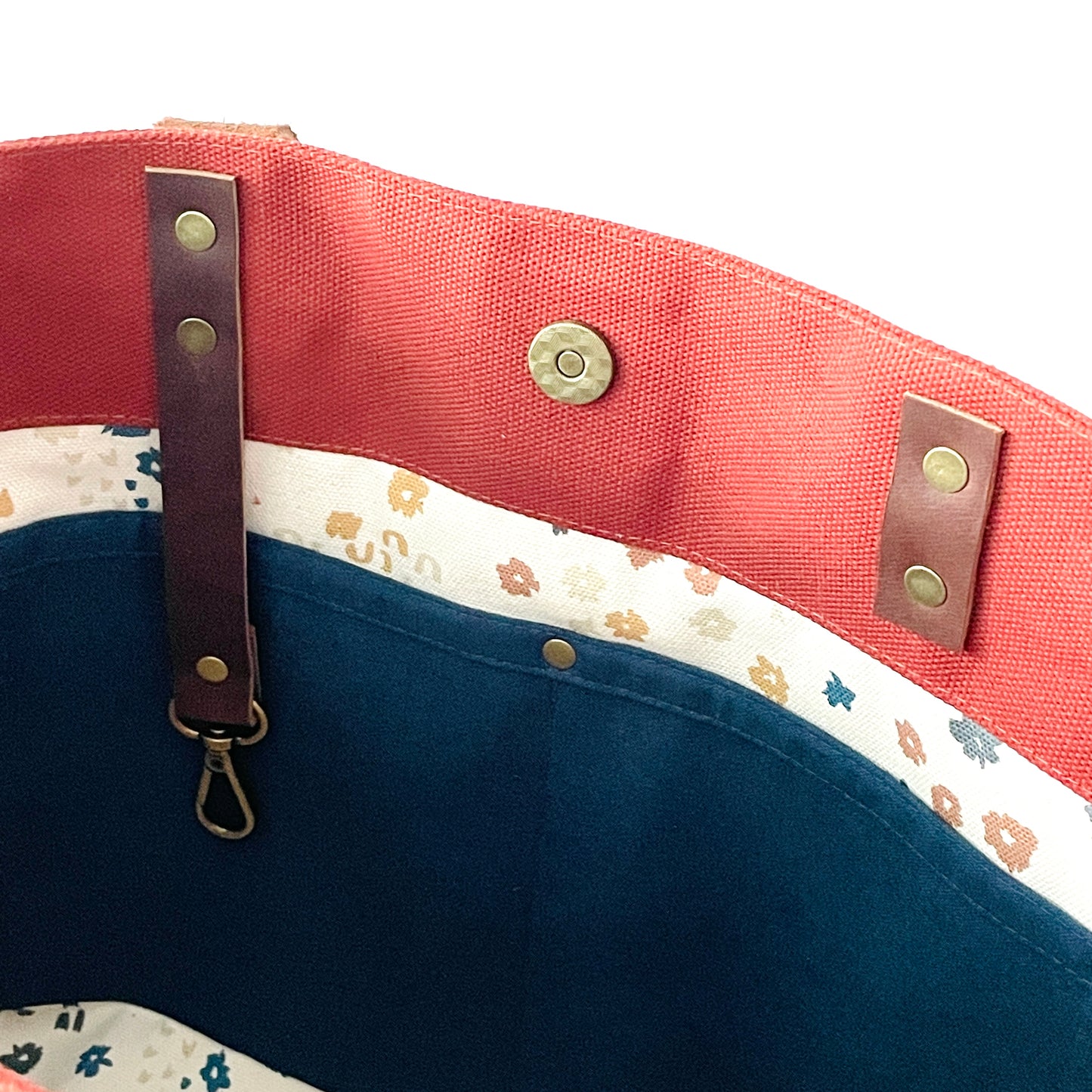 Large Waxed Canvas Tote, Burnt Orange