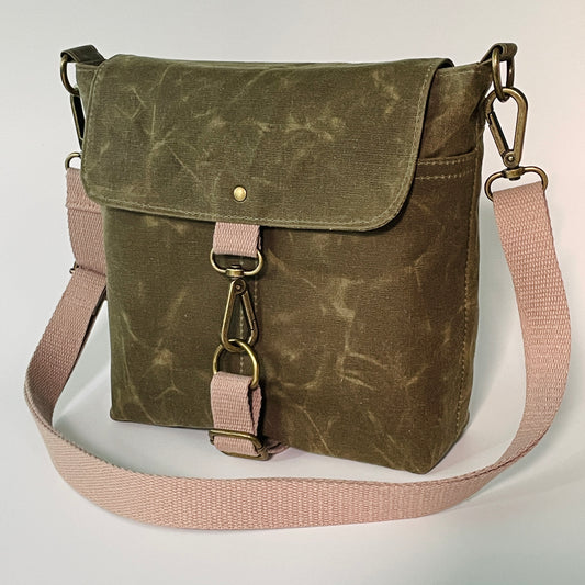 Small Canvas Satchel, Olive Green