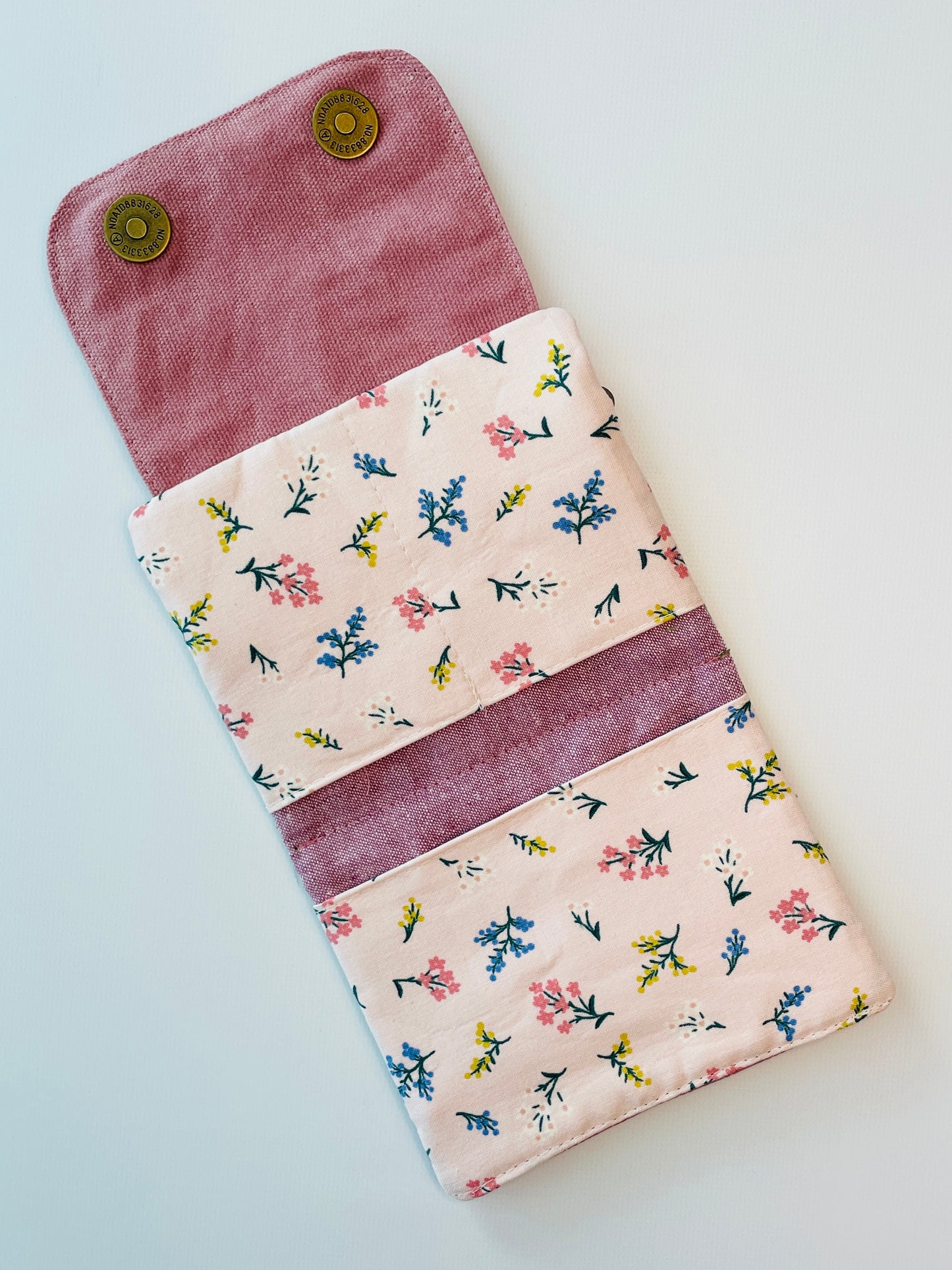 Canvas Wallet, Rose/Green