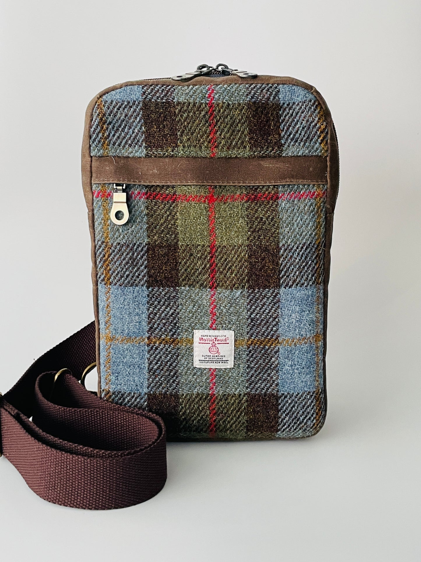 Harris Tweed Sling Backpack, Brown MacLeod Tartan