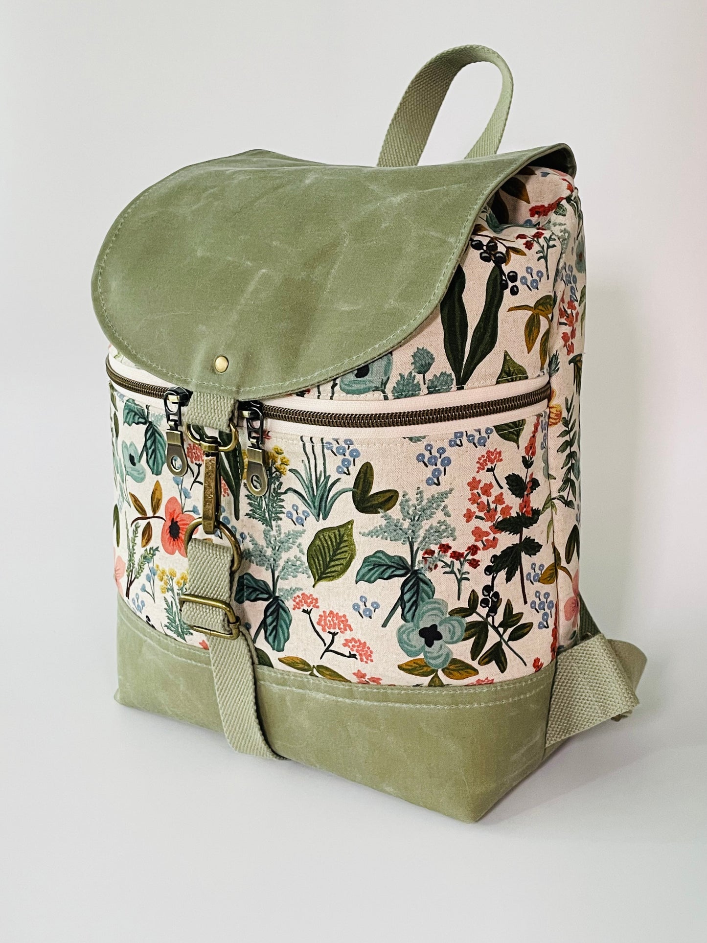 Canvas Backpack, Sage Herb Garden