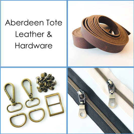 Aberdeen Tote Leather & Hardware Kit, Dark Brown